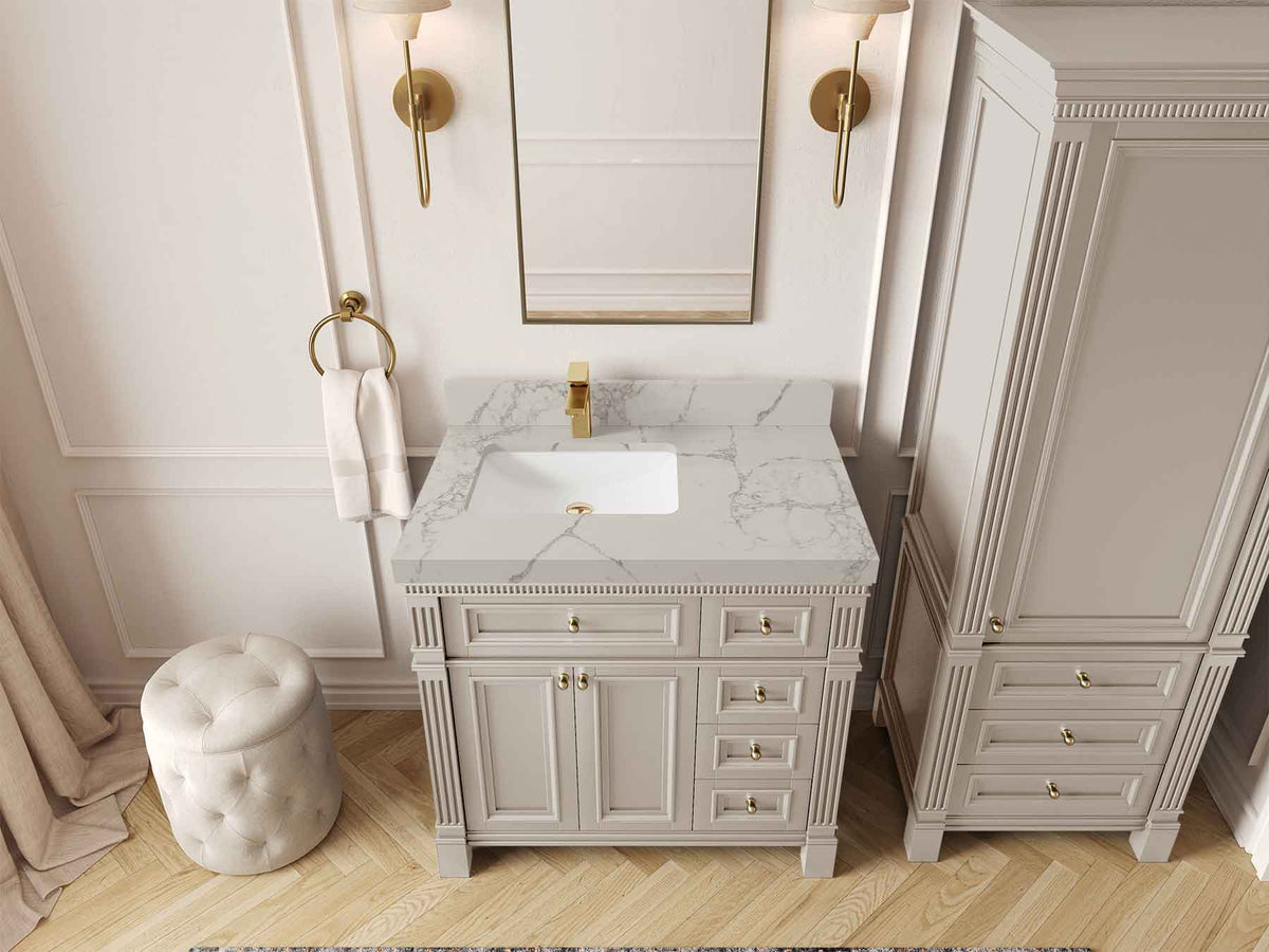 Paris 36 in. W x 22 in. D Left Offset Sink Bathroom Vanity