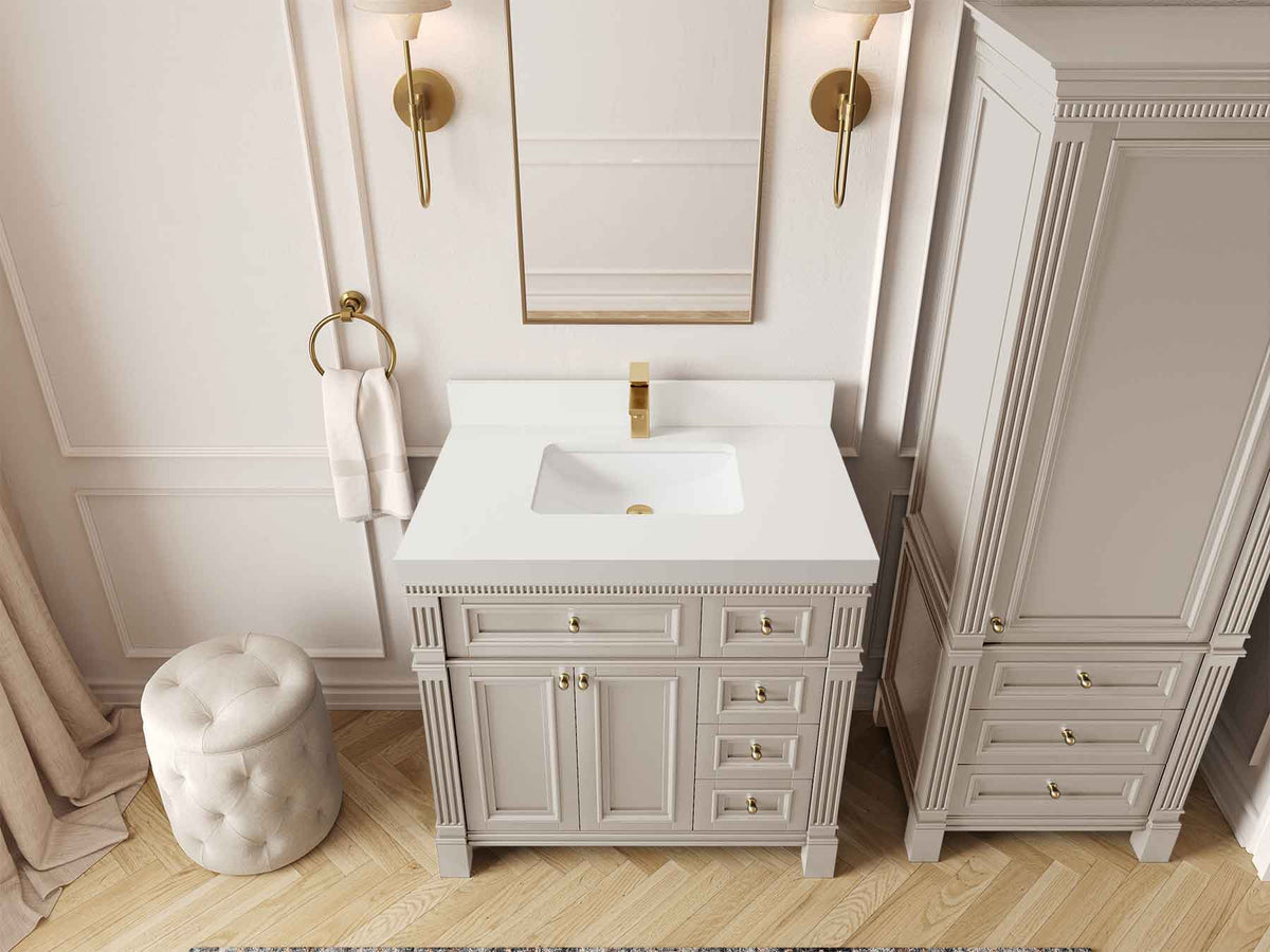 Paris 36 in. W x 22 in. D Bathroom Vanity with Center Sink