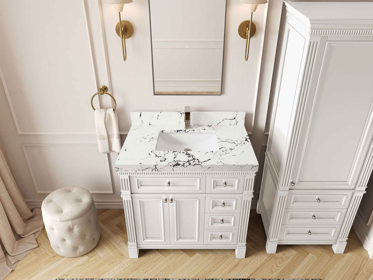 Paris 36 in. W x 22 in. D Bathroom Vanity with Center Sink