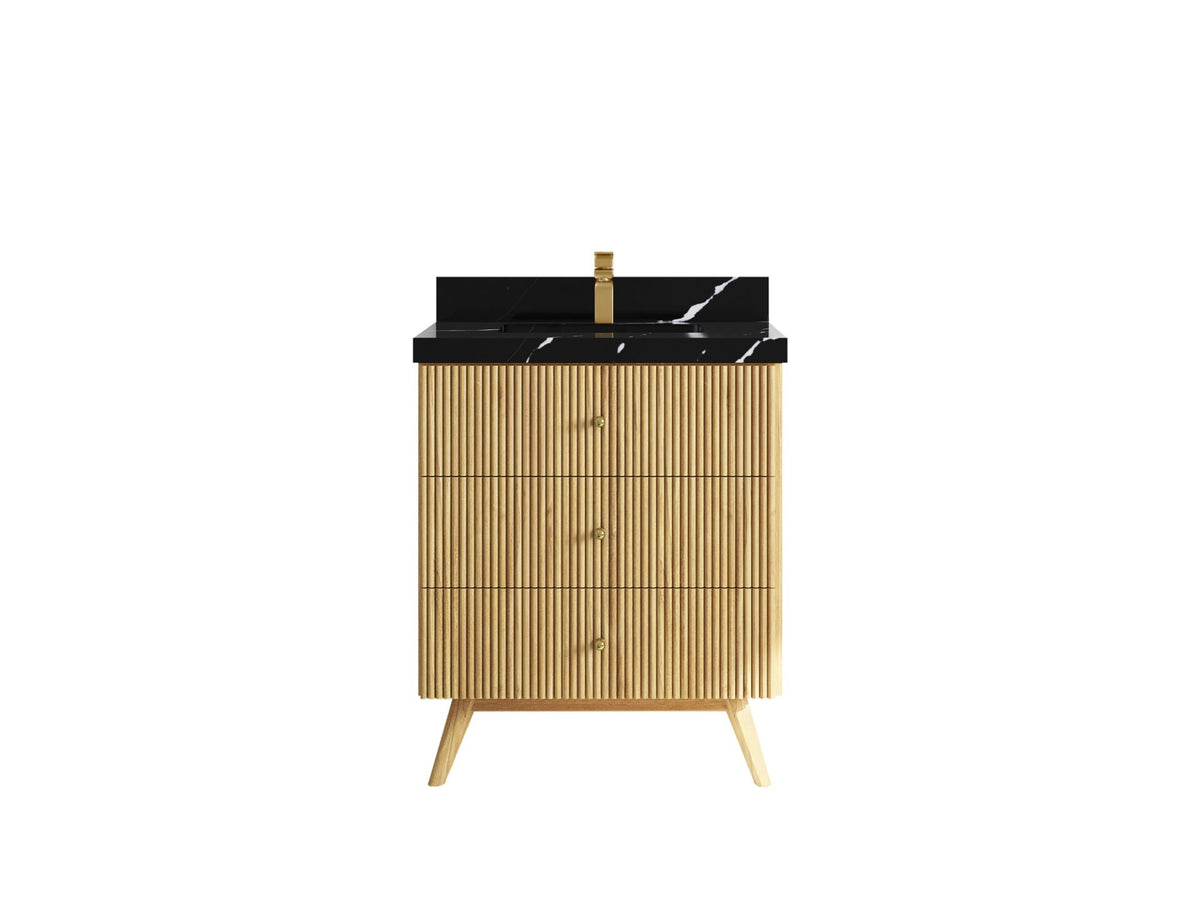 Pasadena Teak Wood 30 in. W x 22 in. D Single Sink Bathroom Vanity