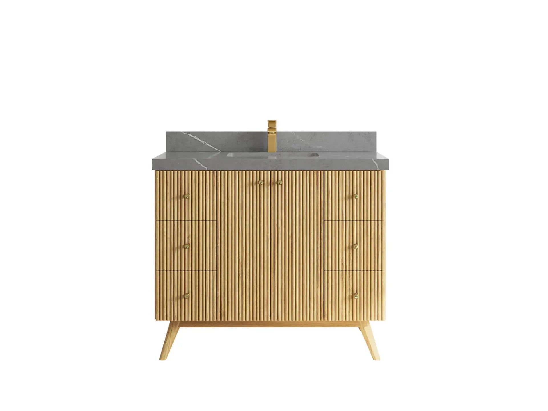 Pasadena Teak Wood 42 in. W x 22 in. D Single Sink Bathroom Vanity