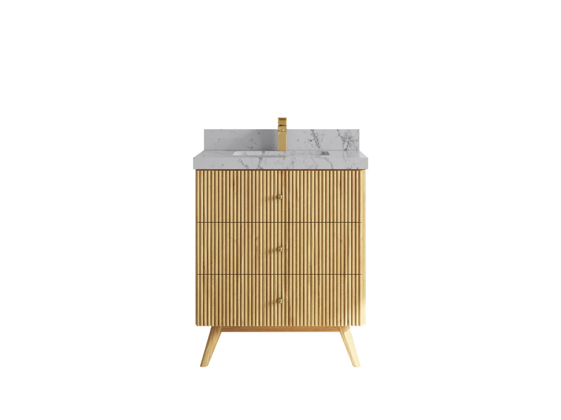 Pasadena Teak Wood 30 in. W x 22 in. D Single Sink Bathroom Vanity