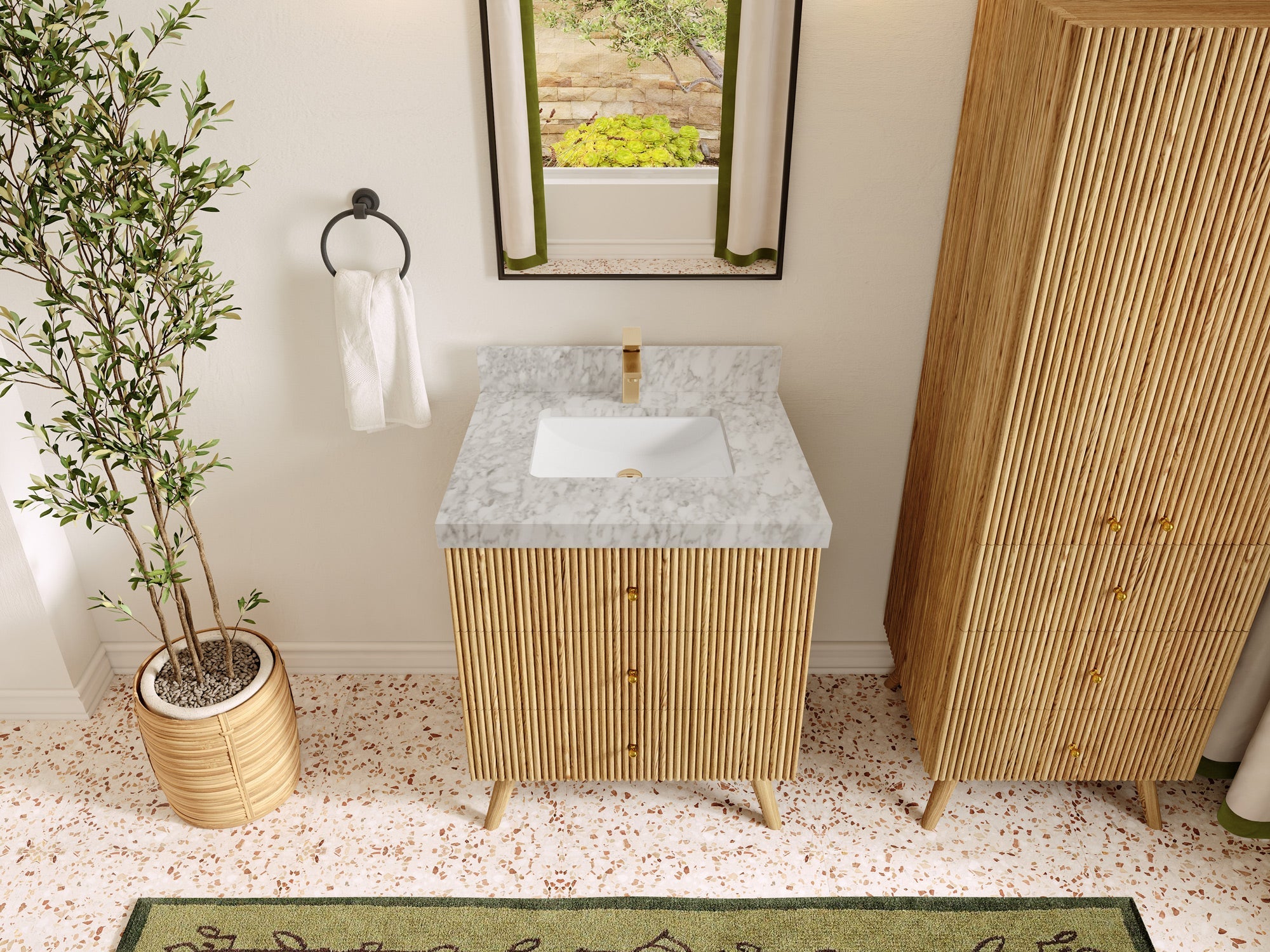 Pasadena White Oak 30 in. W x 22 in. D Single Sink Bathroom Vanity
