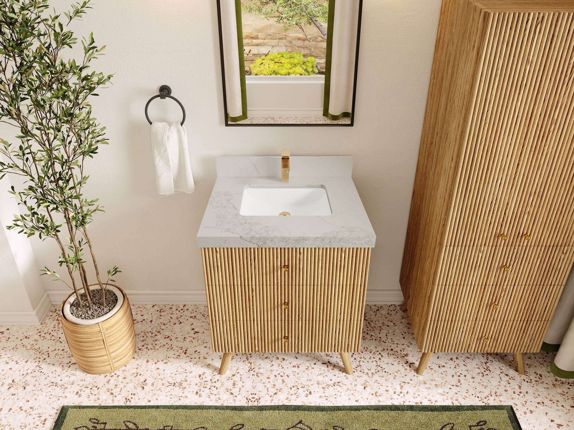Pasadena White Oak 30 in. W x 22 in. D Single Sink Bathroom Vanity
