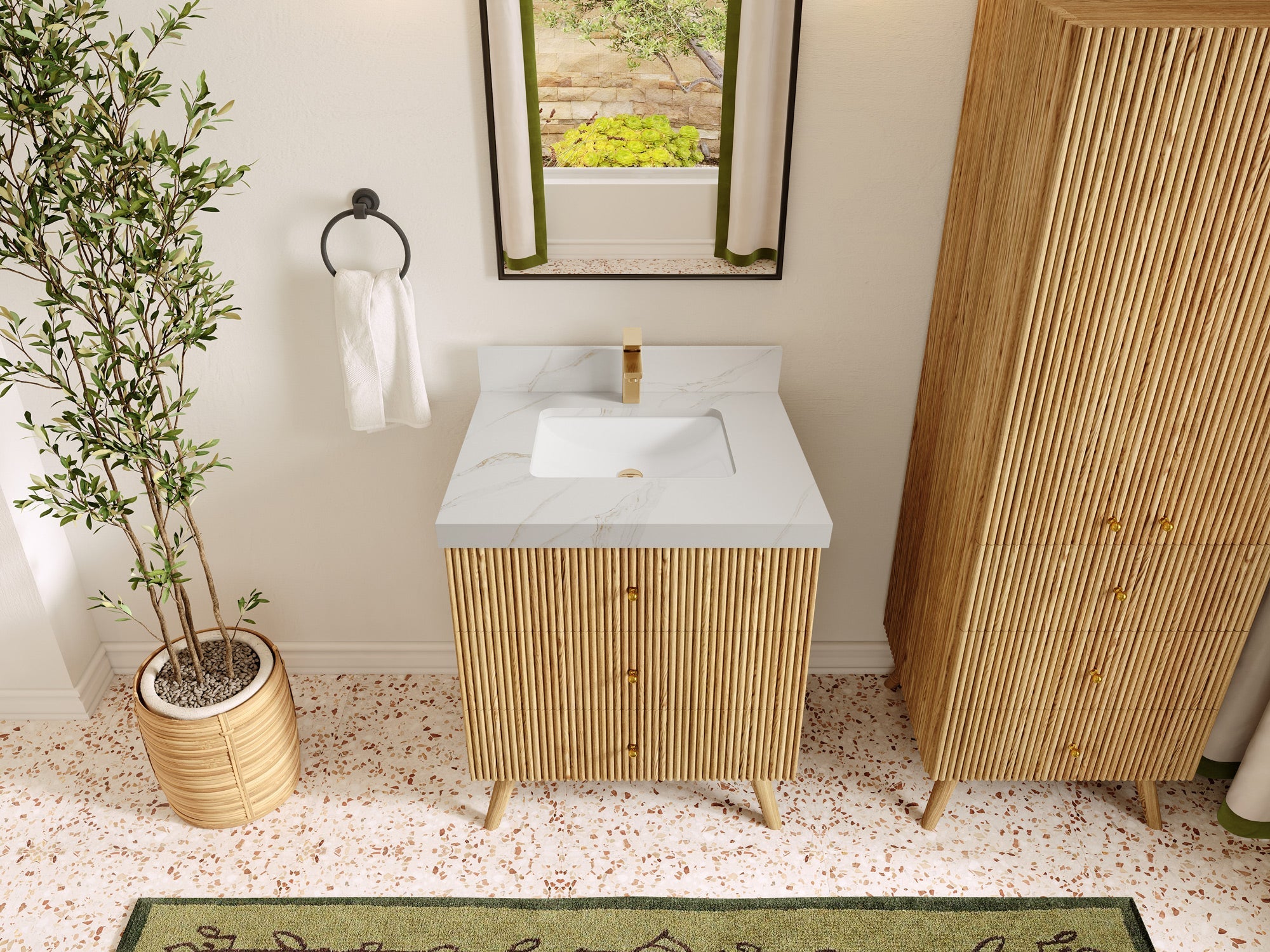 Pasadena White Oak 30 in. W x 22 in. D Single Sink Bathroom Vanity