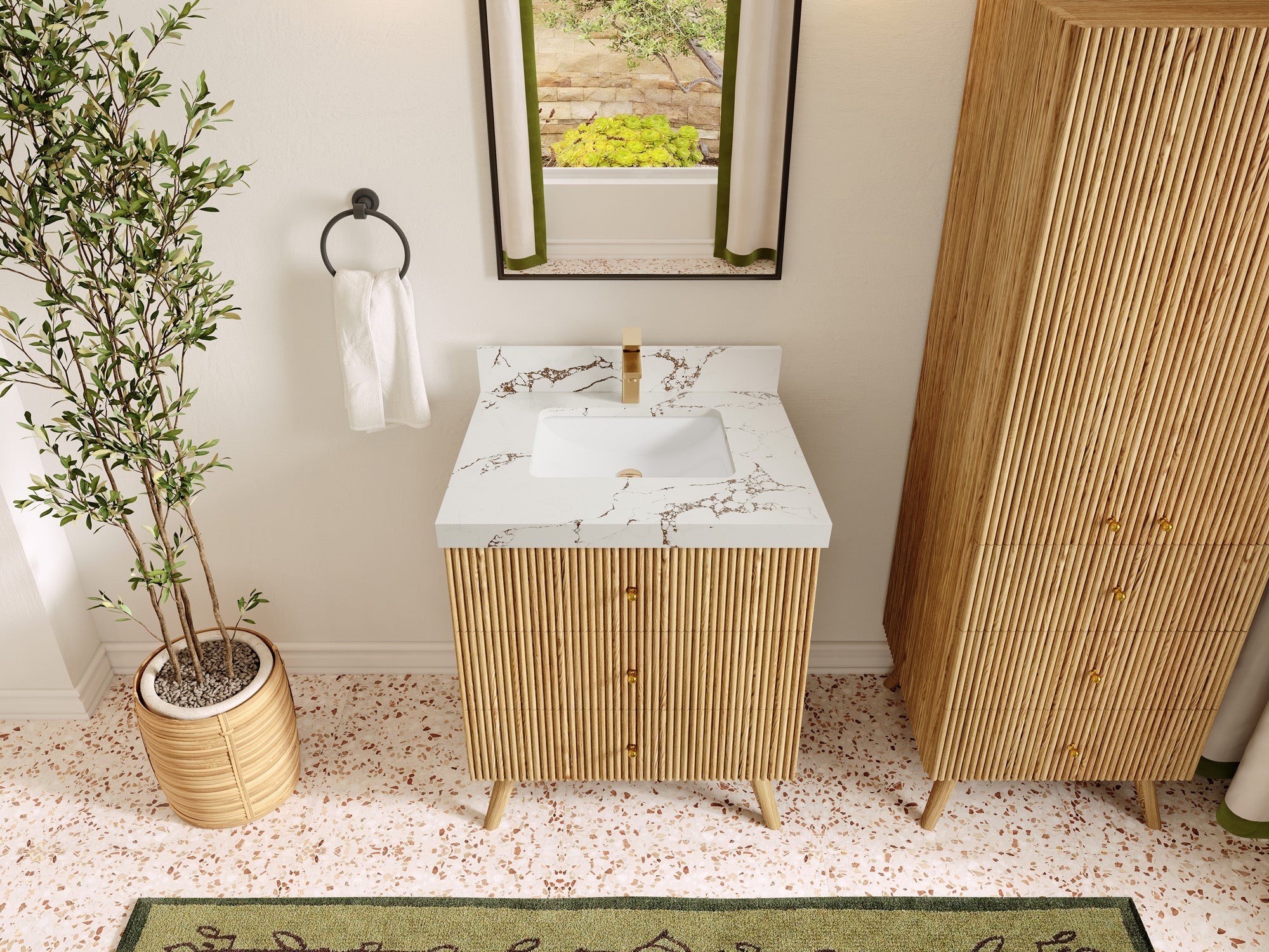 Pasadena White Oak 30 in. W x 22 in. D Single Sink Bathroom Vanity