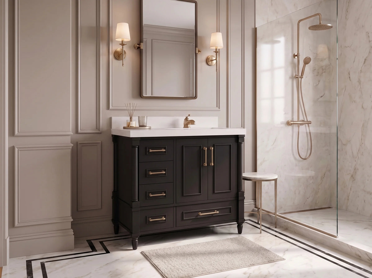 Aberdeen 36 in. W x 22 in. D Right Offset Sink Bathroom Vanity