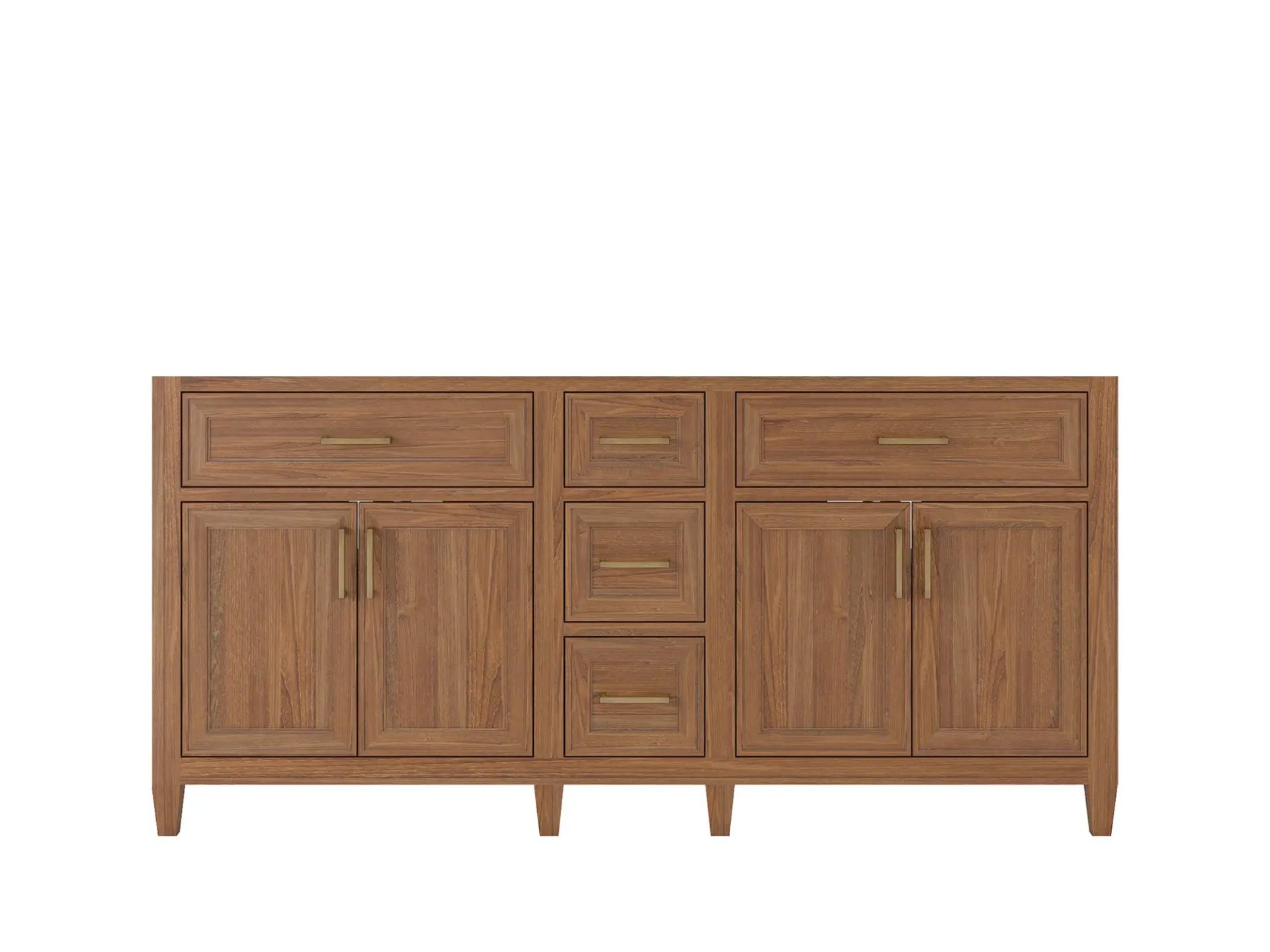 Santa Monica Teak Wood 72 in. W x 22 in. D Double Sink Bathroom Vanity