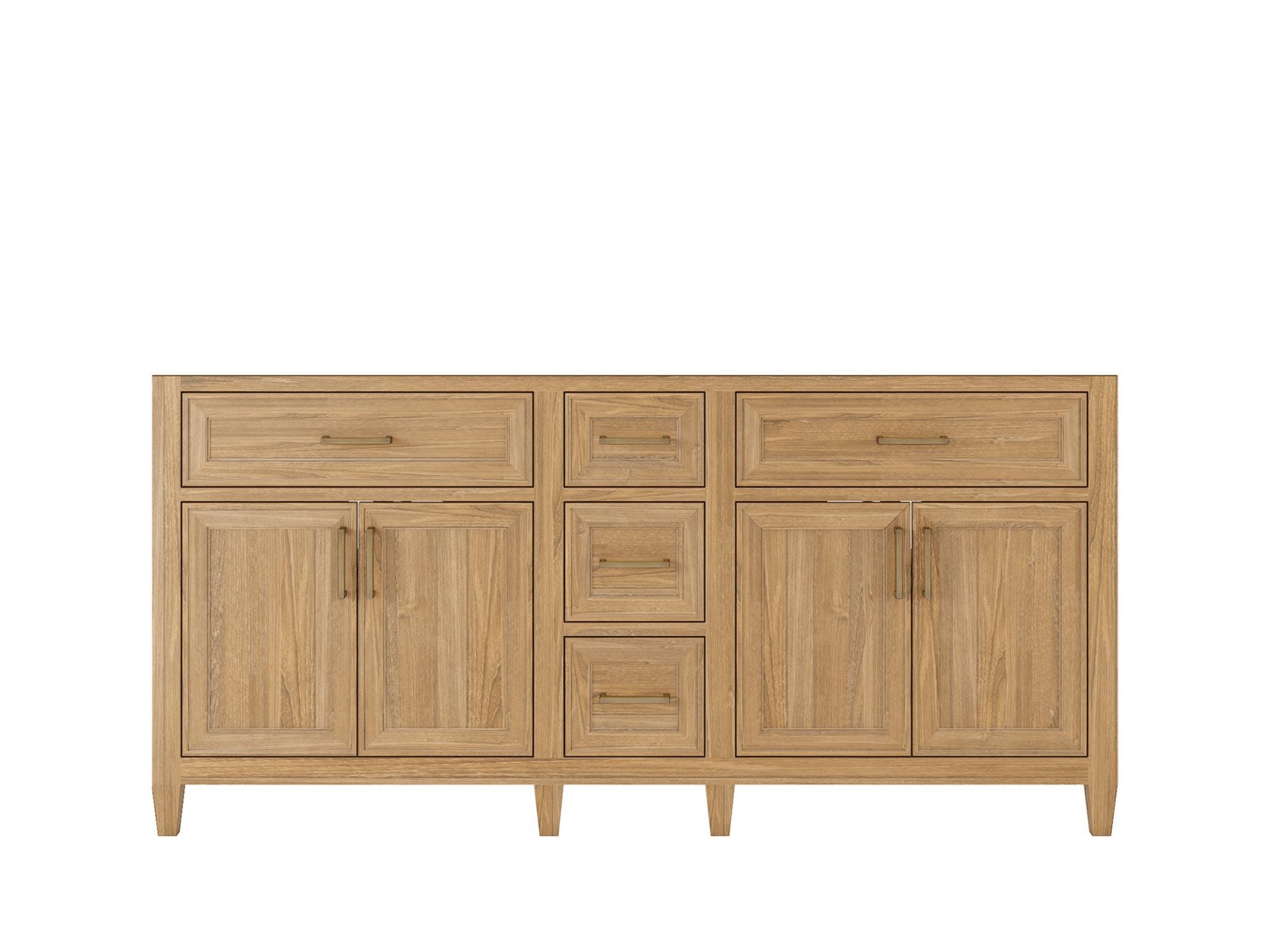 Santa Monica Teak Wood 72 in. W x 22 in. D Double Sink Bathroom Vanity