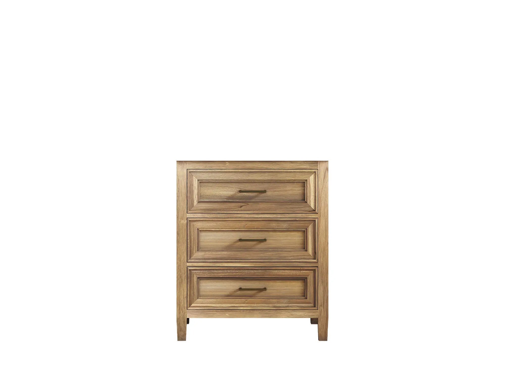 Santa Monica Teak 30 in. W x 22 in. D Single Sink Bathroom Vanity in Whitewashed with Countertop - Cabinet Only