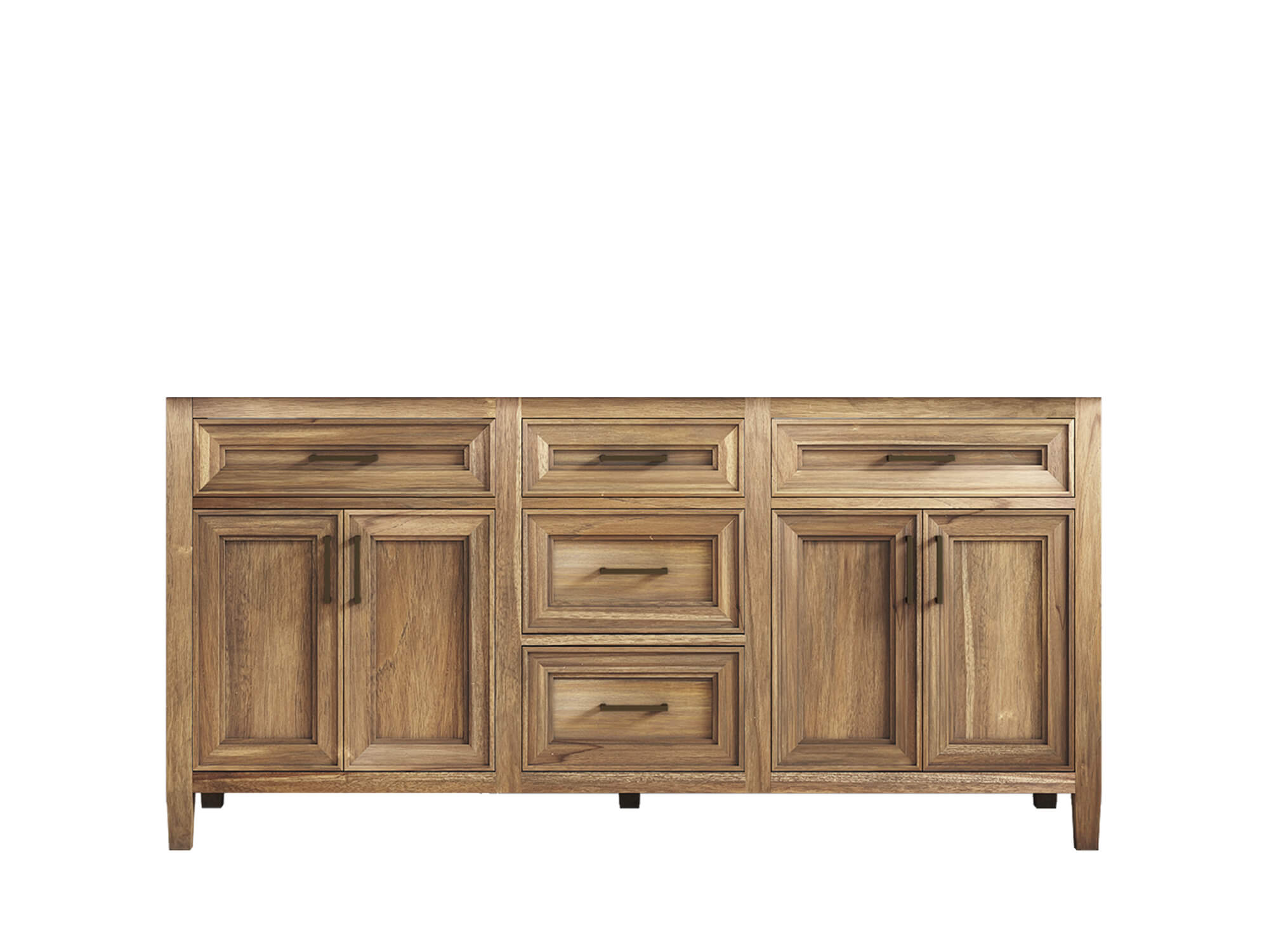 Santa Monica Teak Wood 72 in. W x 22 in. D Double Sink Bathroom Vanity