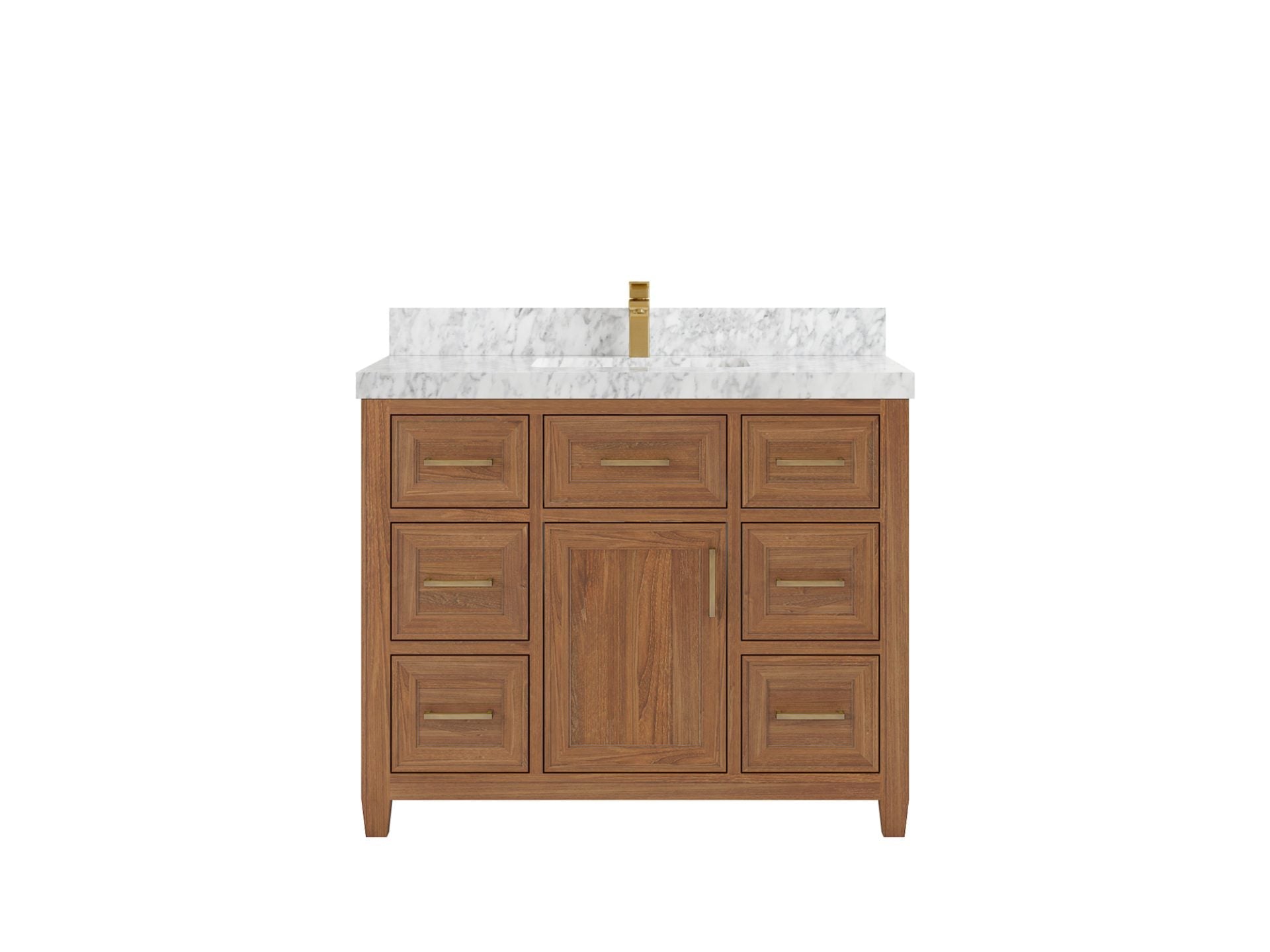 Santa Monica Teak Wood 42 in. W x 22 in. D Single Sink Bathroom Vanity