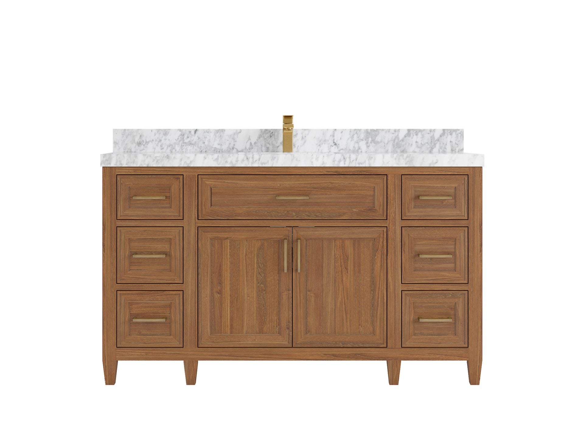 Santa Monica Teak Wood 60 in. W x 22 in. D Single Sink Bathroom Vanity