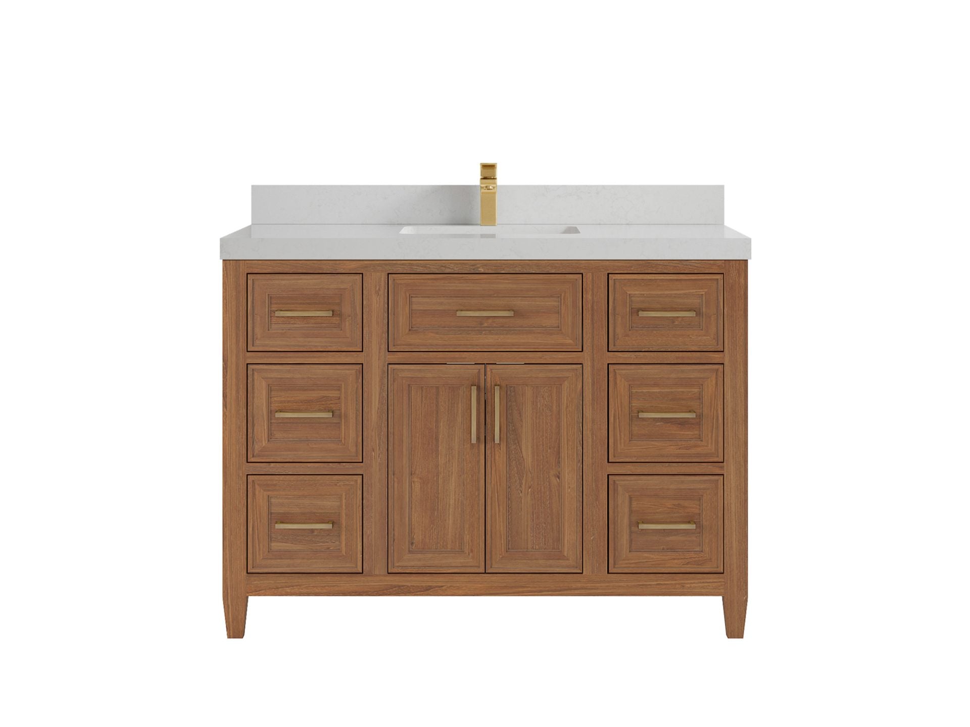 Santa Monica Teak Wood 48 in. W x 22 in. D Single Sink Bathroom Vanity