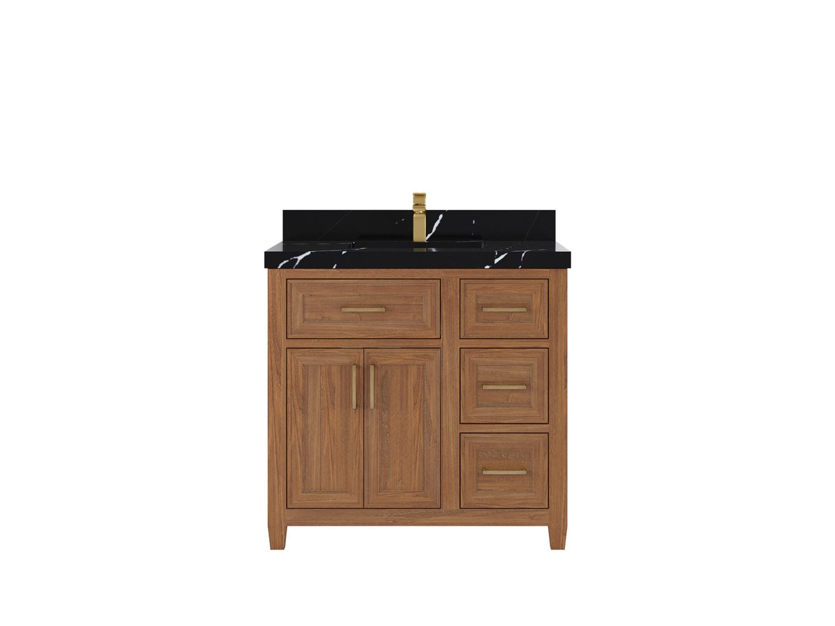 Santa Monica Teak Wood 36 in. W x 22 in. D Single Sink Bathroom Vanity