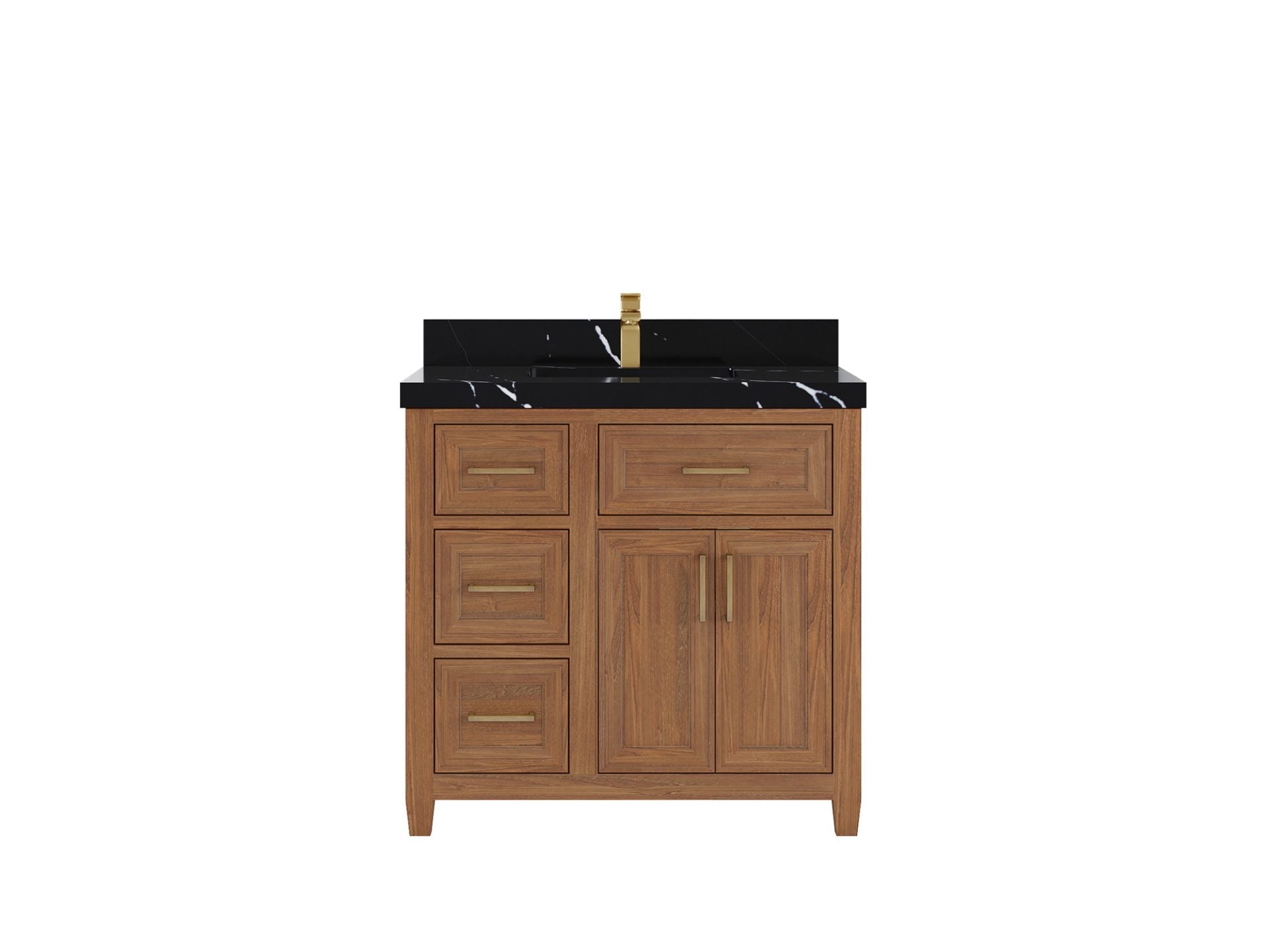 Santa Monica Teak Wood 36 in. W x 22 in. D Center Sink Bathroom Vanity