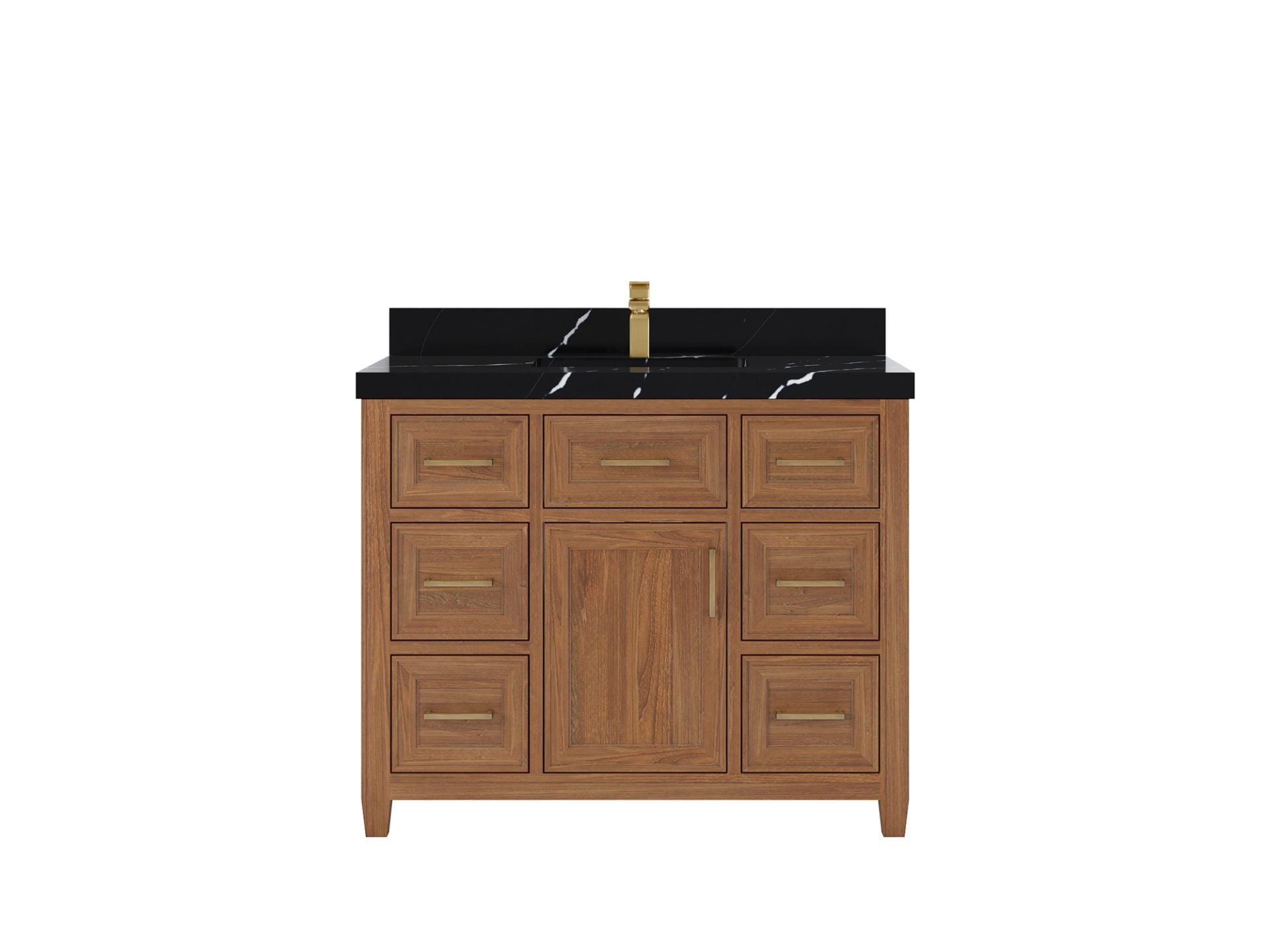 Santa Monica Teak Wood 42 in. W x 22 in. D Single Sink Bathroom Vanity