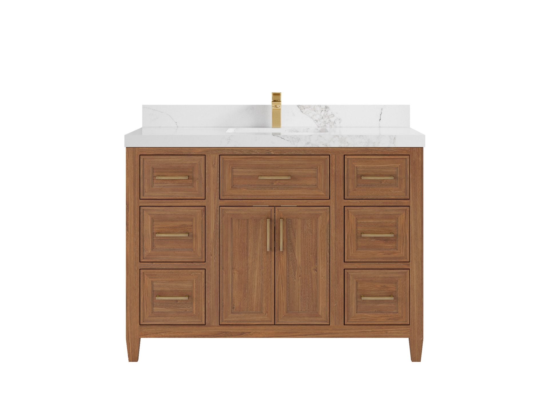 Santa Monica Teak Wood 48 in. W x 22 in. D Single Sink Bathroom Vanity