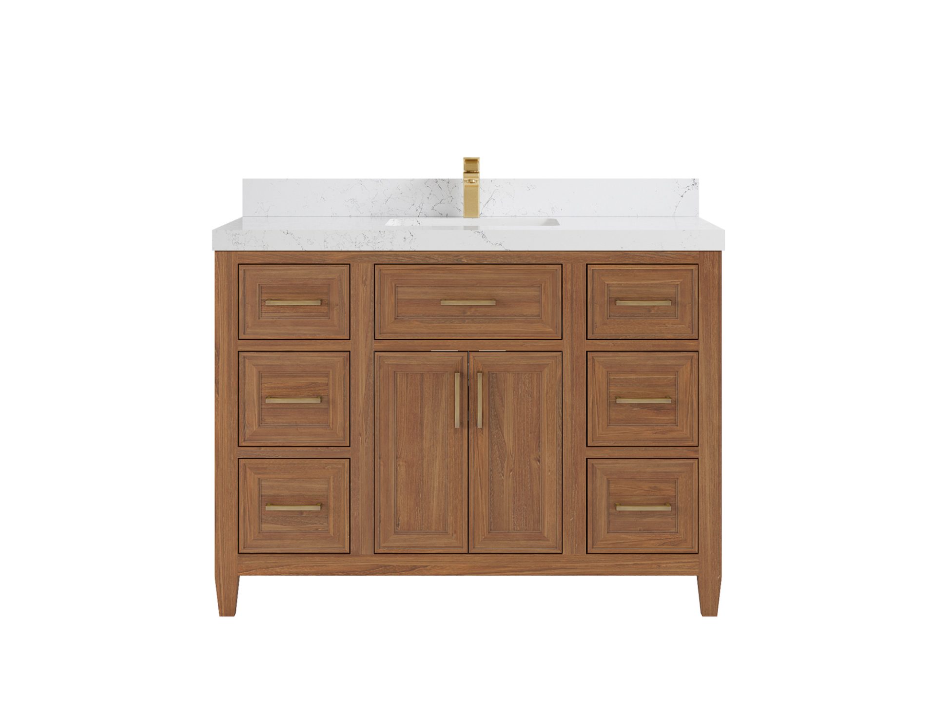Santa Monica Teak Wood 48 in. W x 22 in. D Single Sink Bathroom Vanity