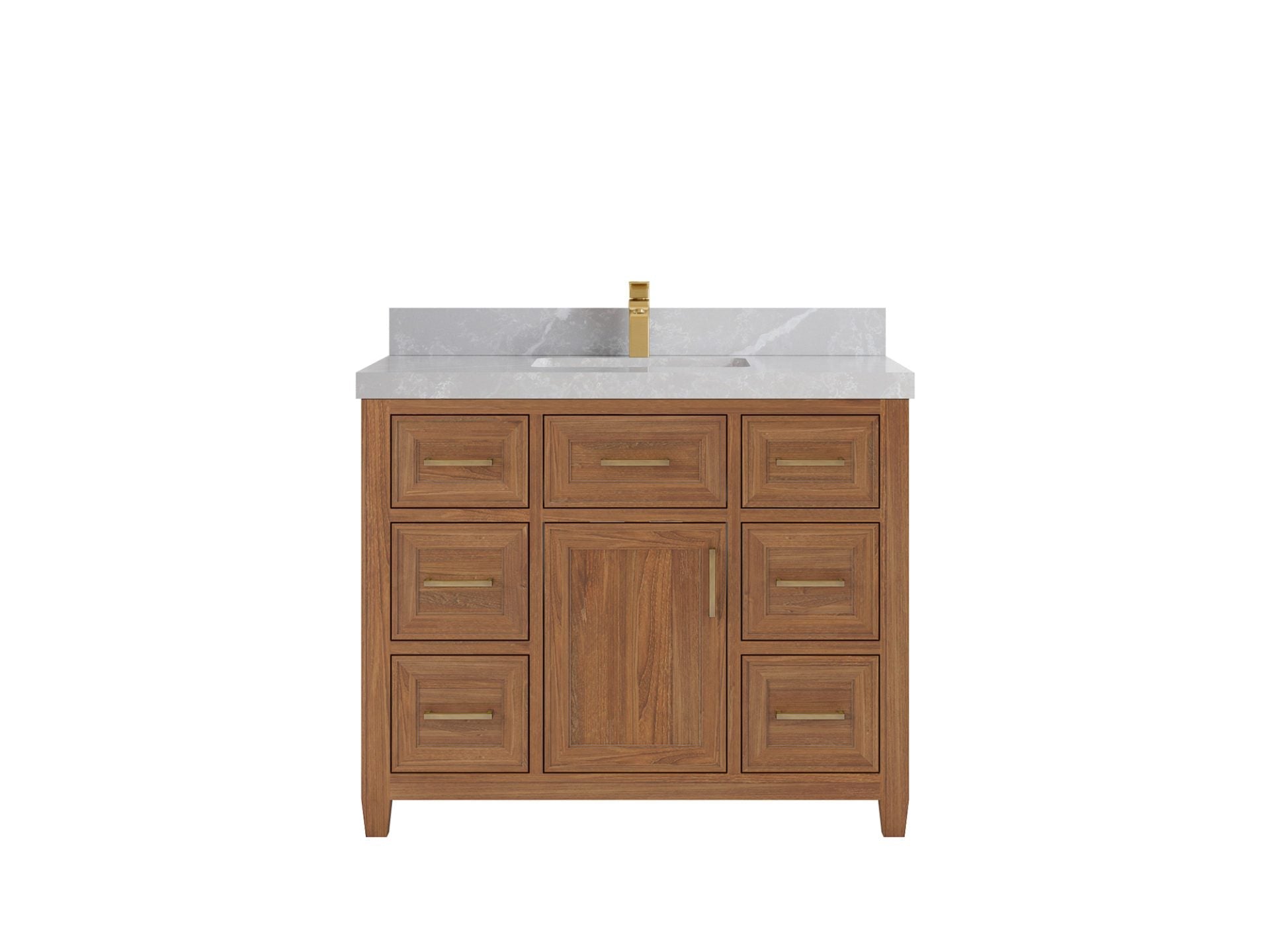 Santa Monica Teak Wood 42 in. W x 22 in. D Single Sink Bathroom Vanity