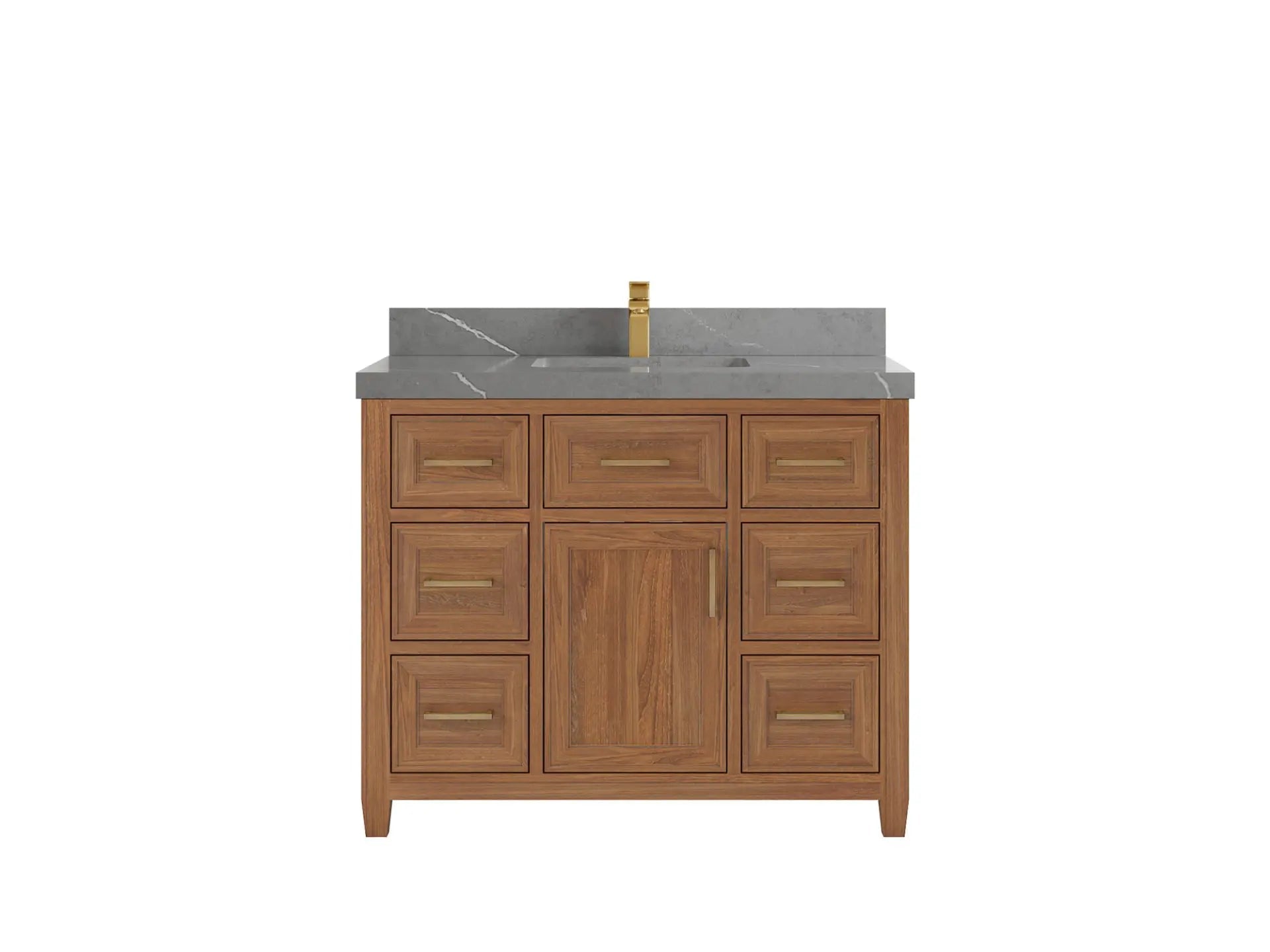 Santa Monica Teak Wood 42 in. W x 22 in. D Single Sink Bathroom Vanity