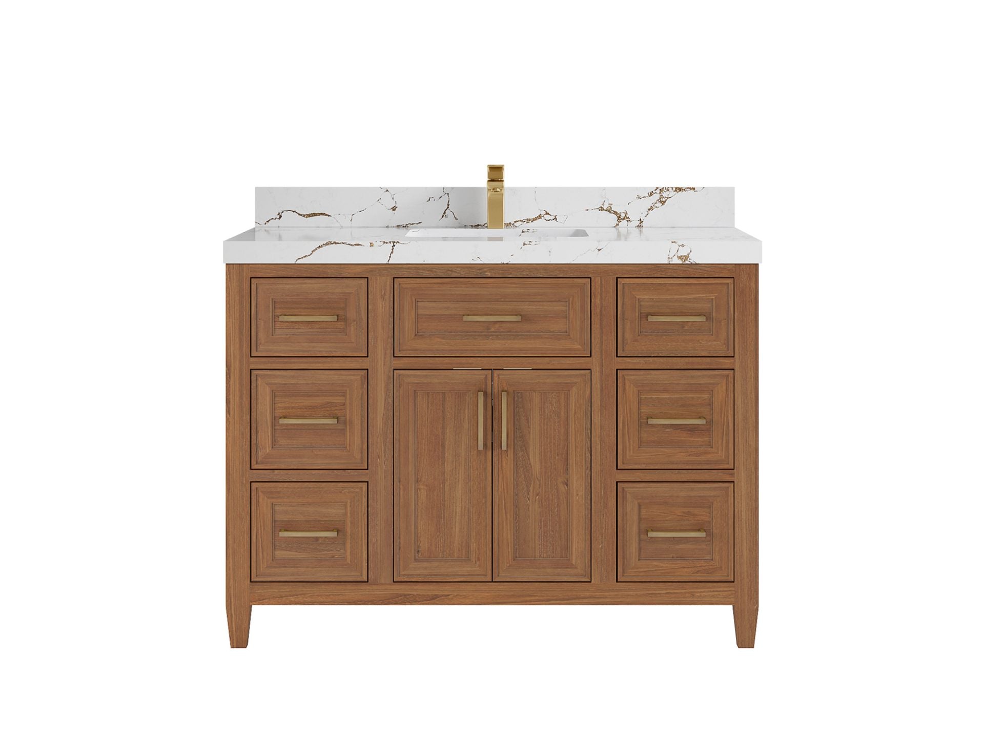 Santa Monica Teak Wood 48 in. W x 22 in. D Single Sink Bathroom Vanity