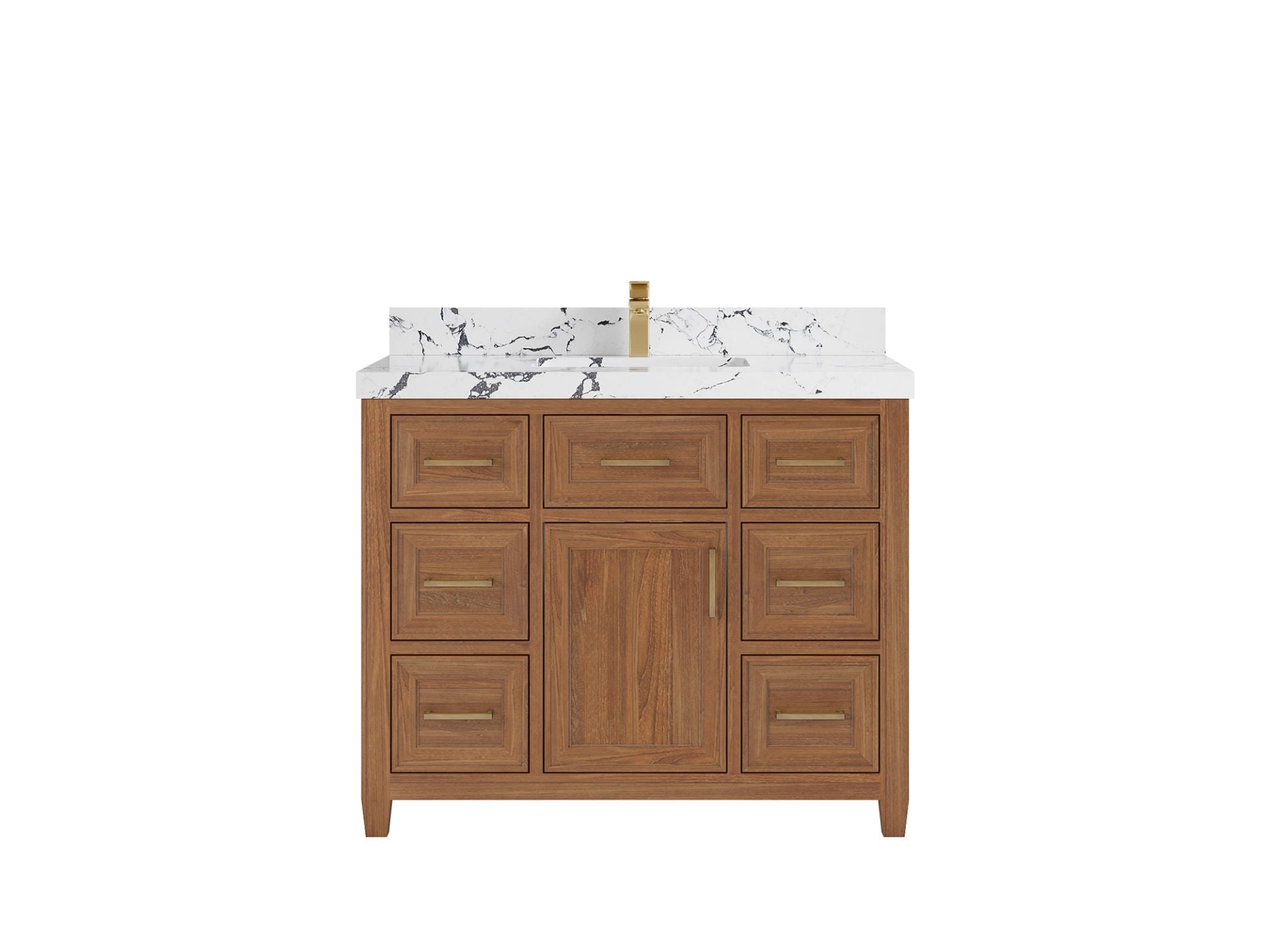 Santa Monica Teak Wood 42 in. W x 22 in. D Single Sink Bathroom Vanity