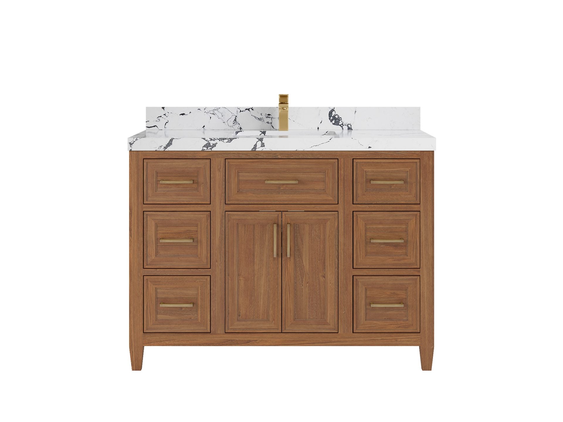 Santa Monica Teak Wood 48 in. W x 22 in. D Single Sink Bathroom Vanity