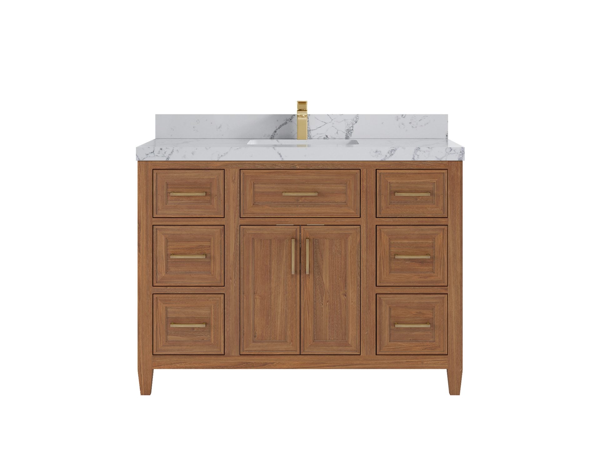 Santa Monica Teak Wood 48 in. W x 22 in. D Single Sink Bathroom Vanity