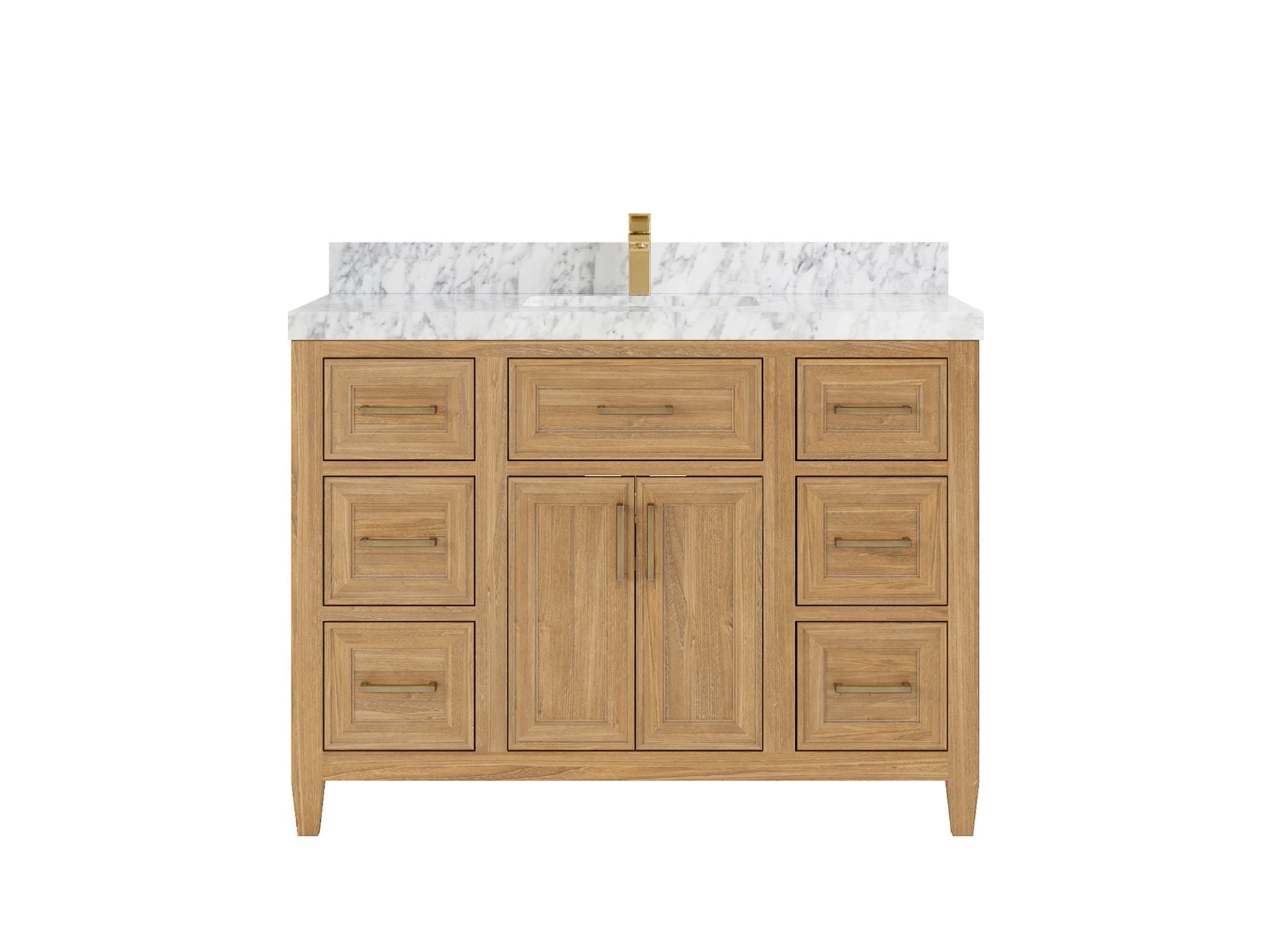 Santa Monica Teak Wood 48 in. W x 22 in. D Single Sink Bathroom Vanity