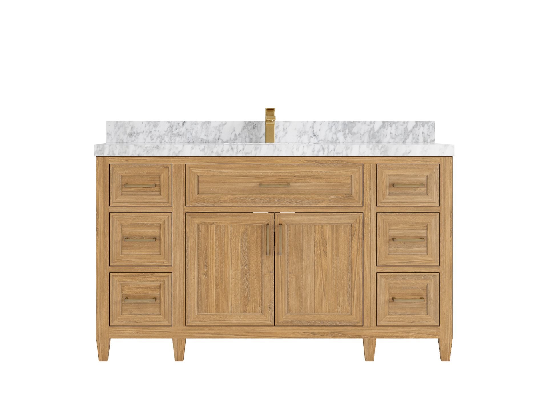 Santa Monica Teak Wood 60 in. W x 22 in. D Single Sink Bathroom Vanity