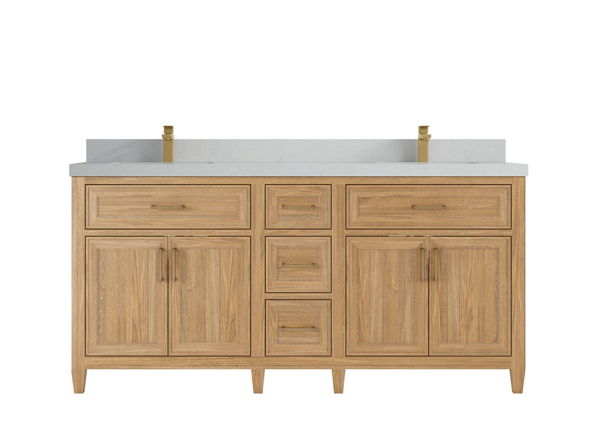 Santa Monica Teak Wood 72 in. W x 22 in. D Double Sink Bathroom Vanity