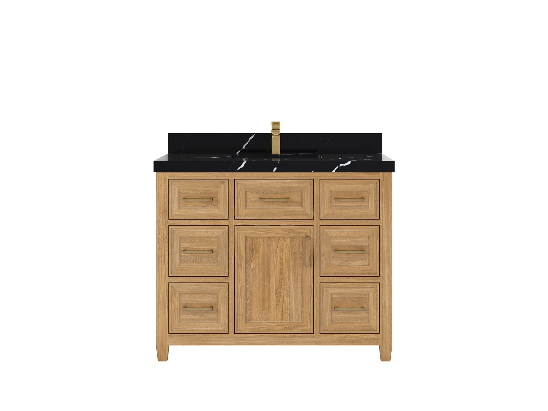 Santa Monica Teak Wood 42 in. W x 22 in. D Single Sink Bathroom Vanity