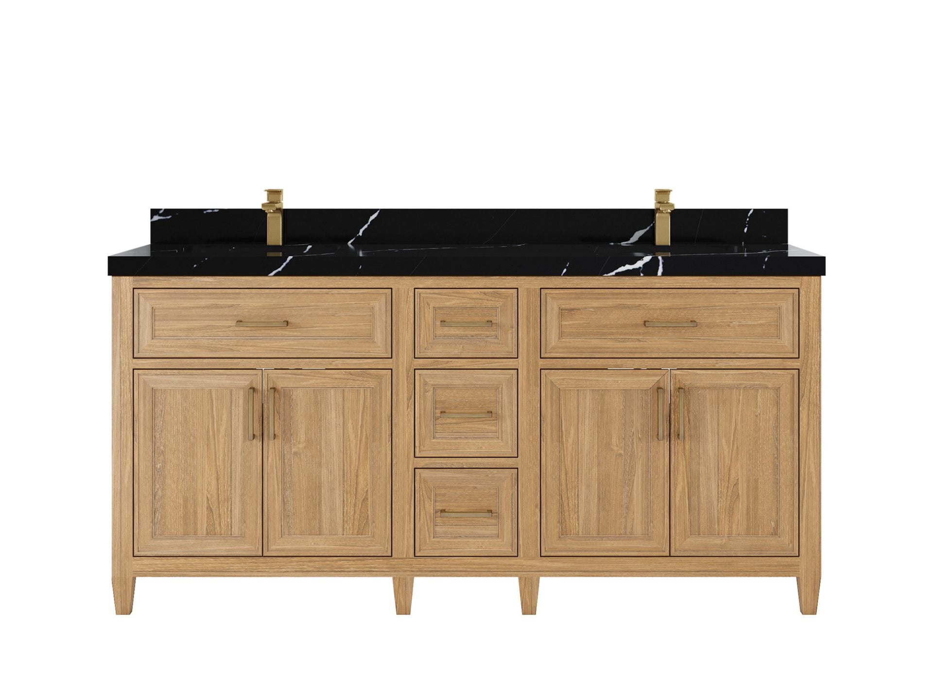Santa Monica Teak Wood 72 in. W x 22 in. D Double Sink Bathroom Vanity