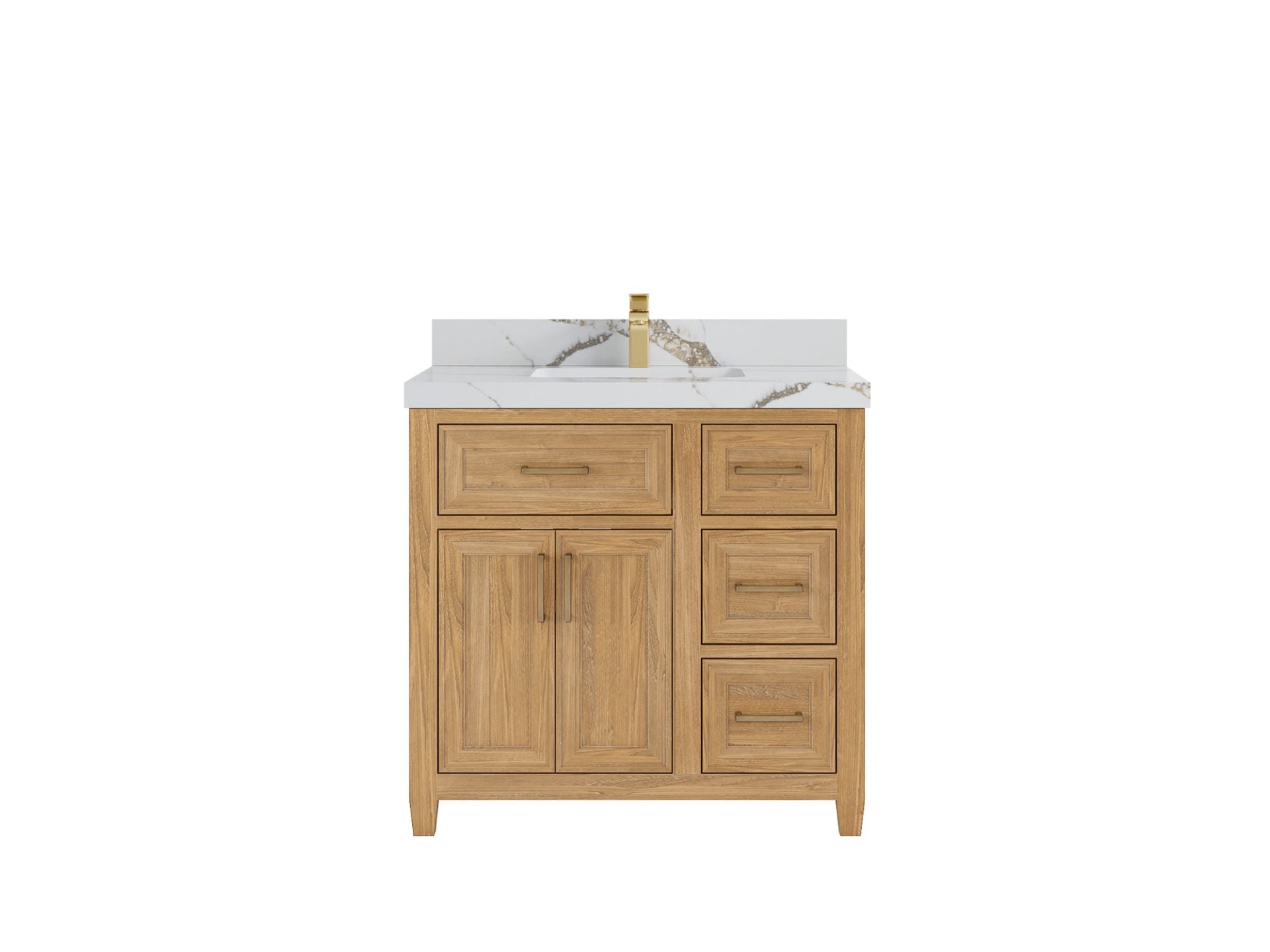 Santa Monica Teak Wood 36 in. W x 22 in. D Single Sink Bathroom Vanity