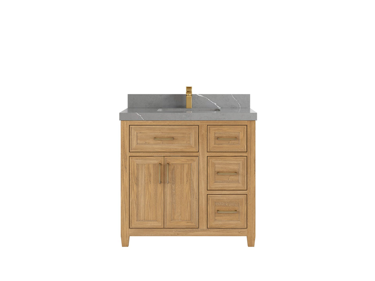 Santa Monica Teak Wood 36 in. W x 22 in. D Single Sink Bathroom Vanity