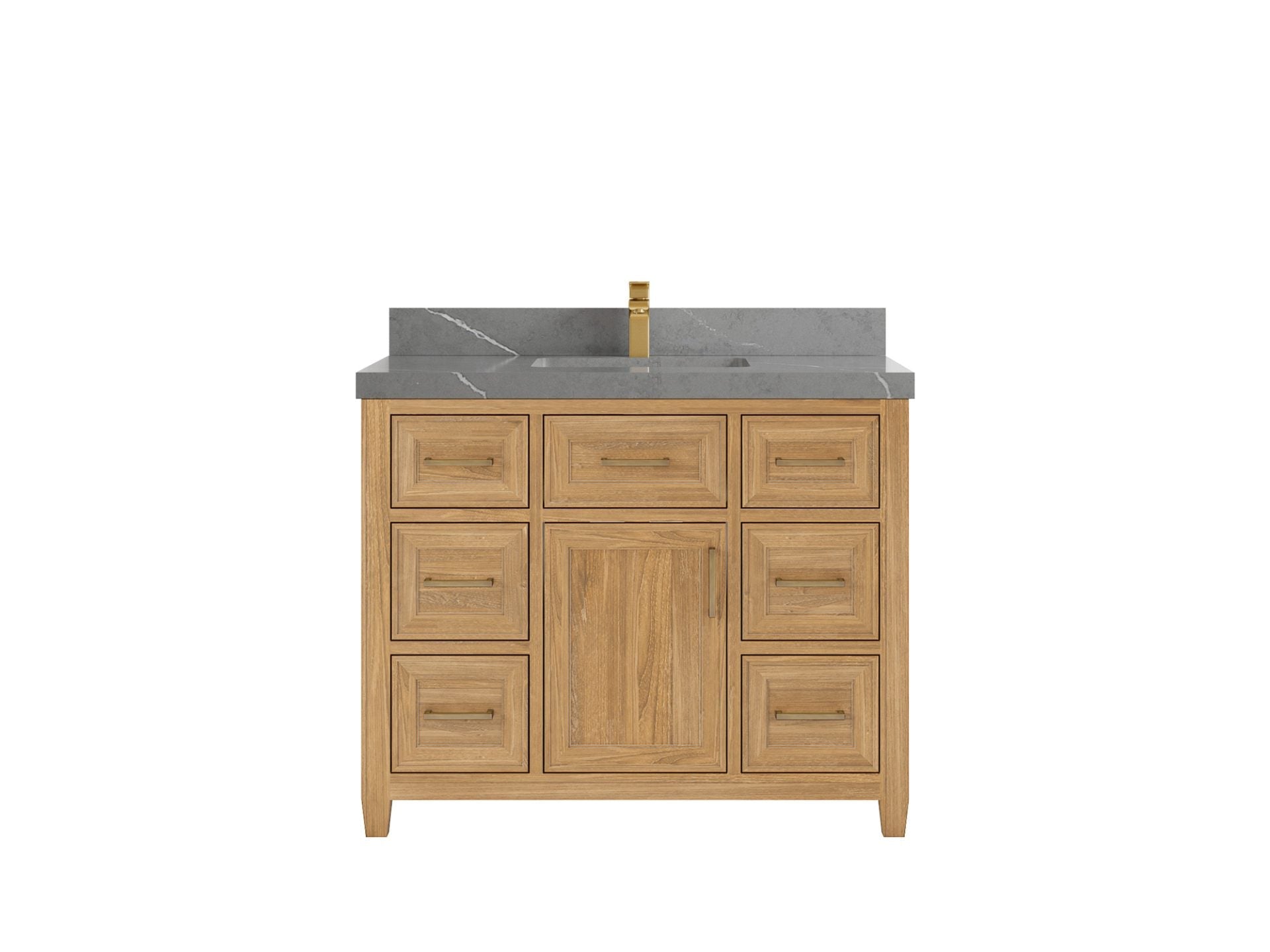 Santa Monica Teak Wood 42 in. W x 22 in. D Single Sink Bathroom Vanity