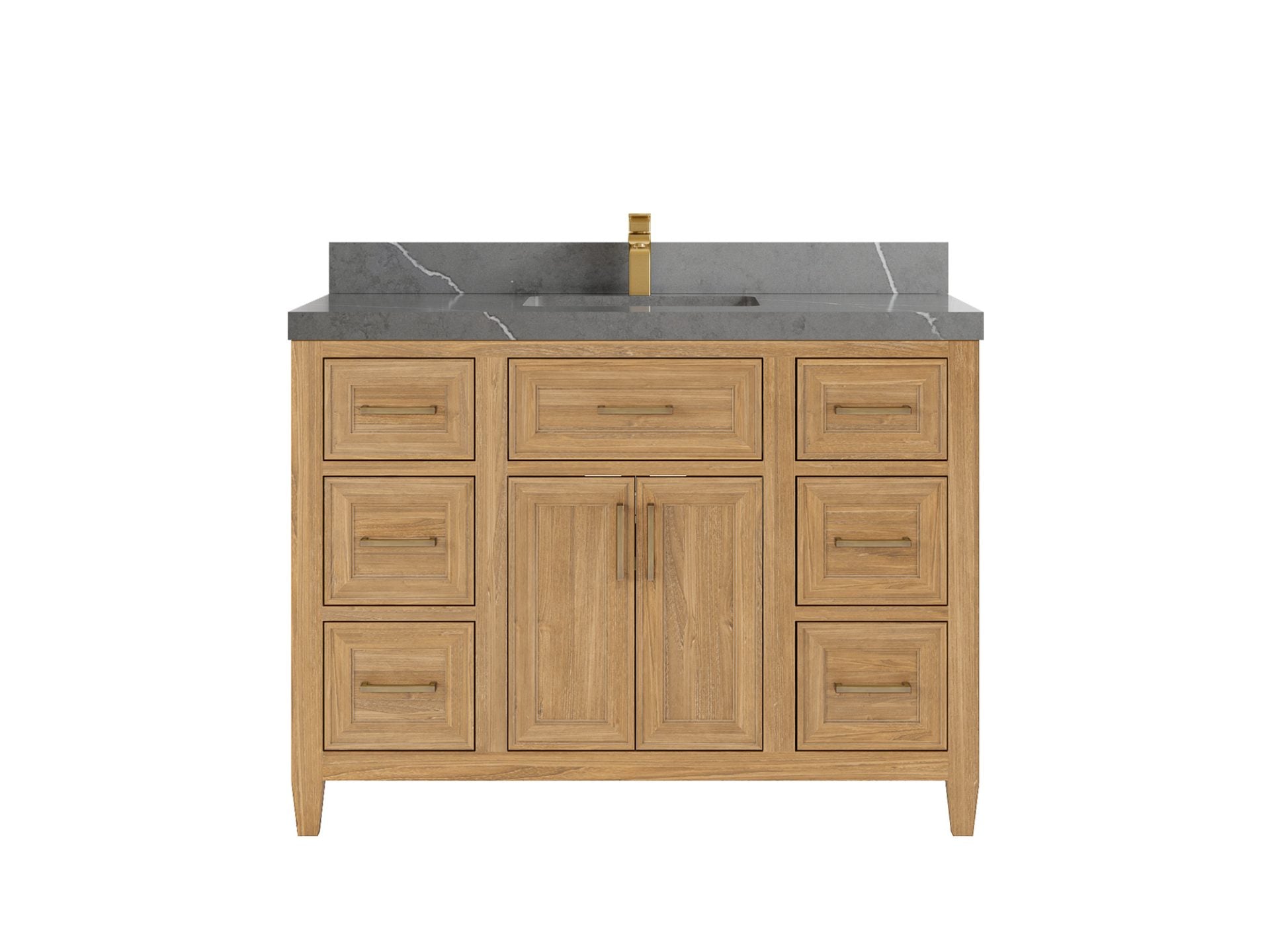 Santa Monica Teak Wood 48 in. W x 22 in. D Single Sink Bathroom Vanity