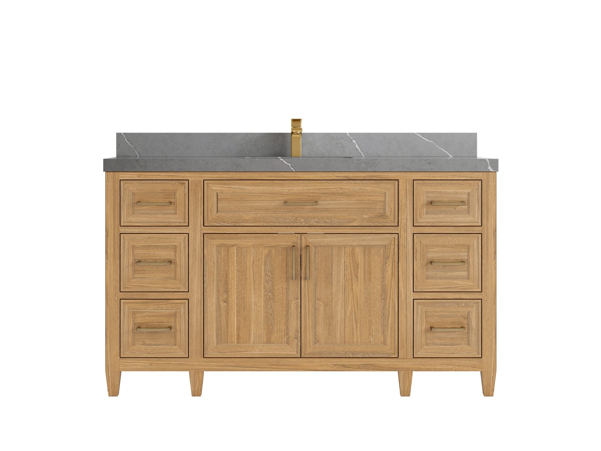 Santa Monica Teak Wood 60 in. W x 22 in. D Single Sink Bathroom Vanity