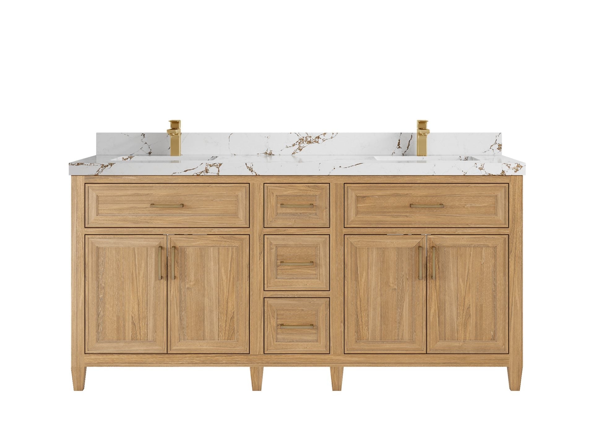Santa Monica Teak Wood 72 in. W x 22 in. D Double Sink Bathroom Vanity