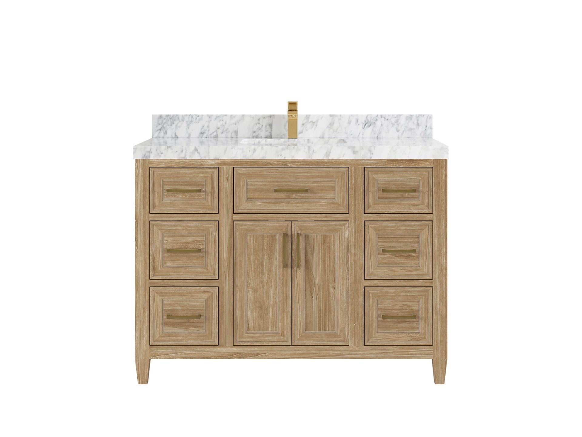 Santa Monica Teak Wood 48 in. W x 22 in. D Single Sink Bathroom Vanity