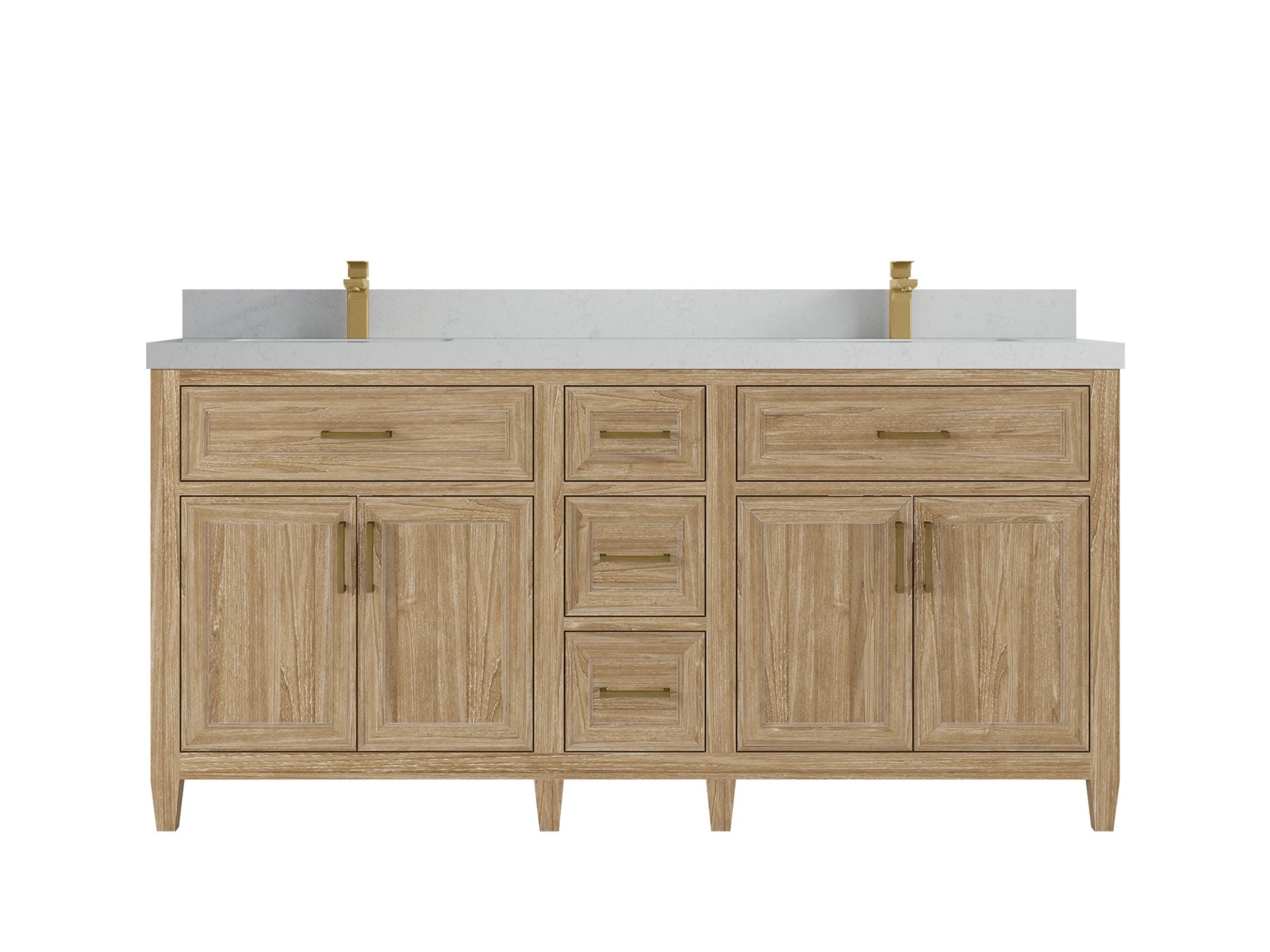 Santa Monica Teak Wood 72 in. W x 22 in. D Double Sink Bathroom Vanity