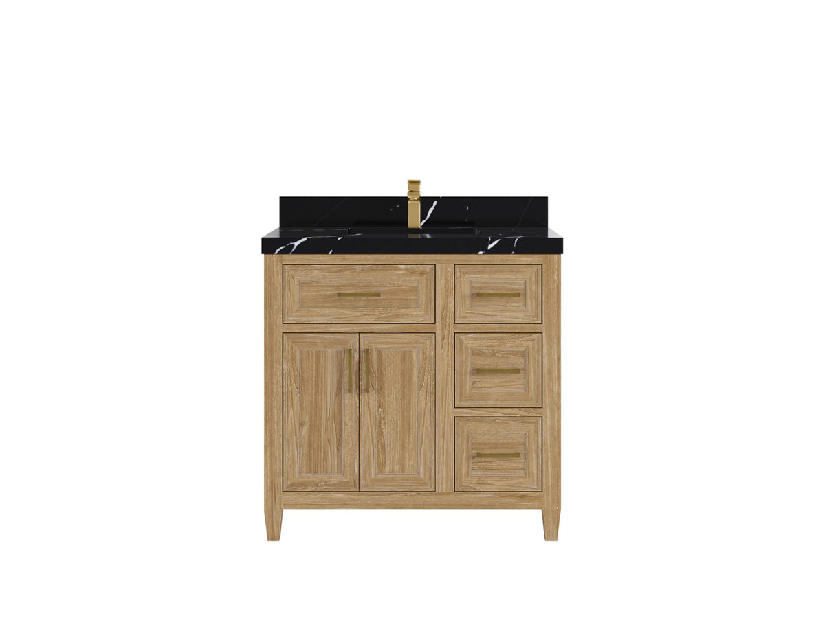 Santa Monica Teak Wood 36 in. W x 22 in. D Single Sink Bathroom Vanity