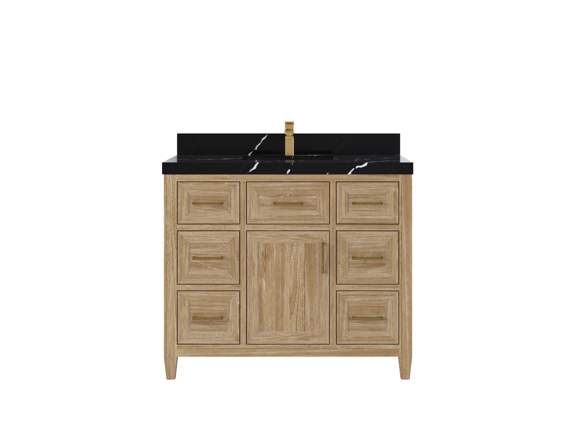 Santa Monica Teak Wood 42 in. W x 22 in. D Single Sink Bathroom Vanity