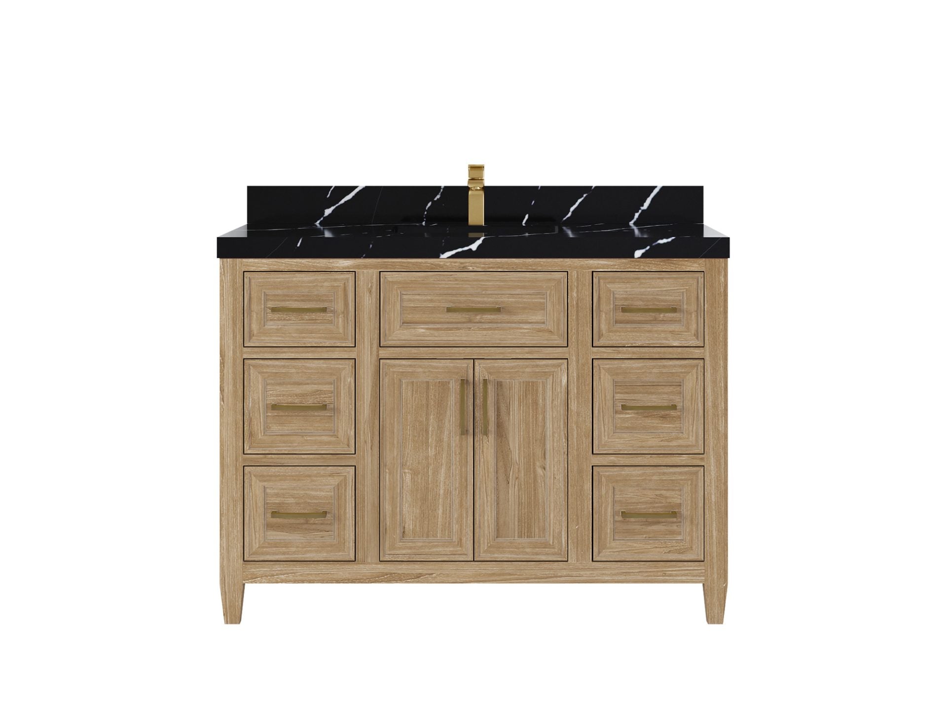 Santa Monica Teak Wood 48 in. W x 22 in. D Single Sink Bathroom Vanity
