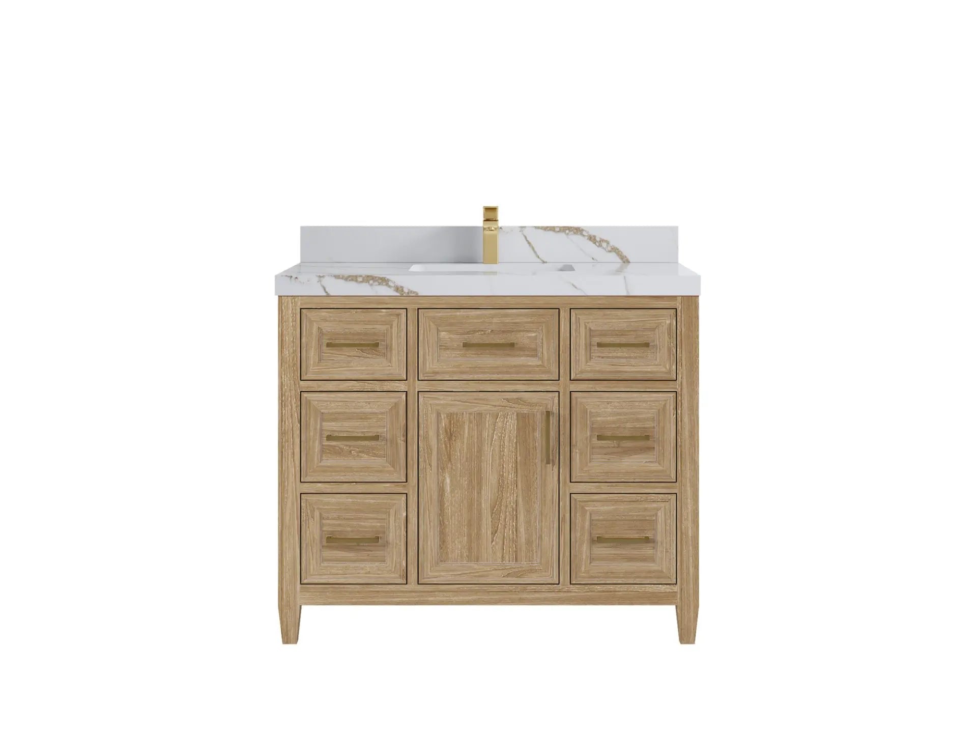 Santa Monica Teak Wood 42 in. W x 22 in. D Single Sink Bathroom Vanity