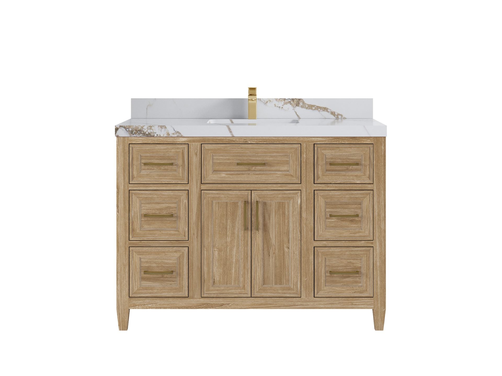 Santa Monica Teak Wood 48 in. W x 22 in. D Single Sink Bathroom Vanity