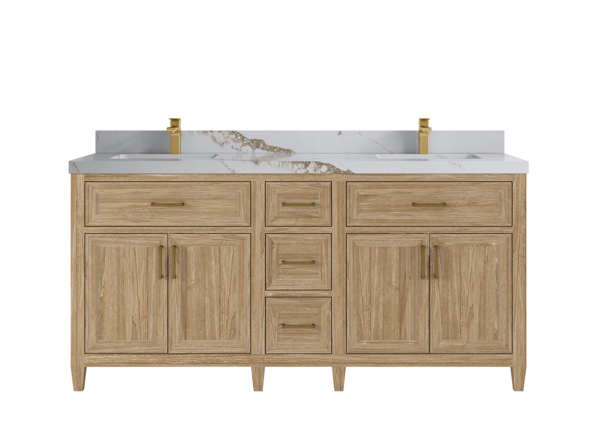 Santa Monica Teak Wood 72 in. W x 22 in. D Double Sink Bathroom Vanity
