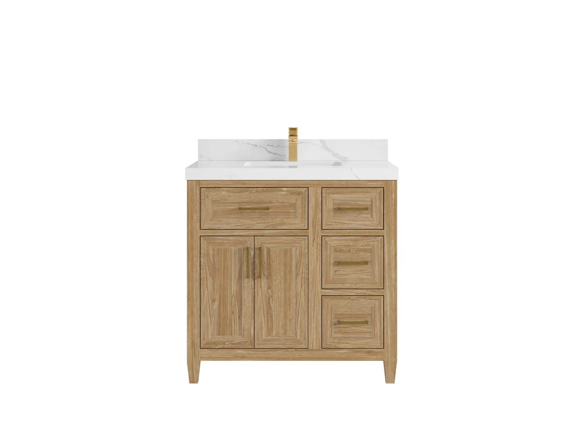 Santa Monica Teak Wood 36 in. W x 22 in. D Single Sink Bathroom Vanity