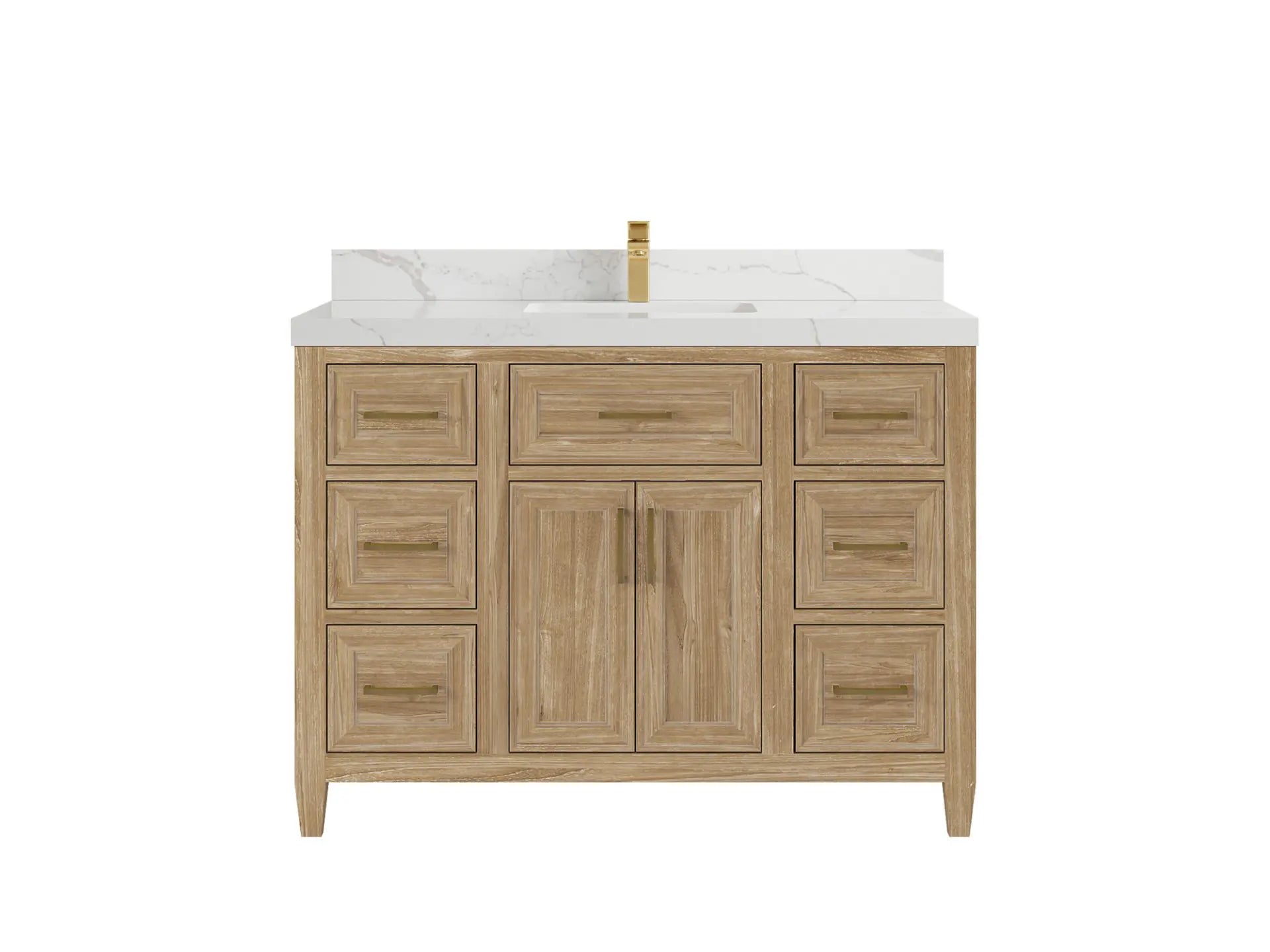 Santa Monica Teak Wood 48 in. W x 22 in. D Single Sink Bathroom Vanity